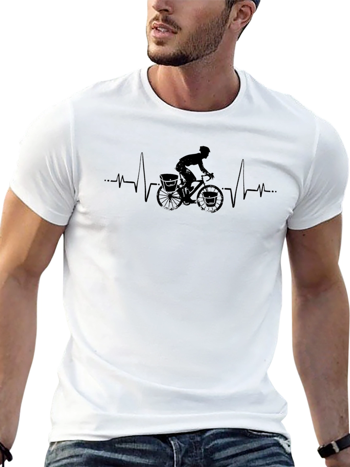 Cycling Heartbeat T-Shirt - Black