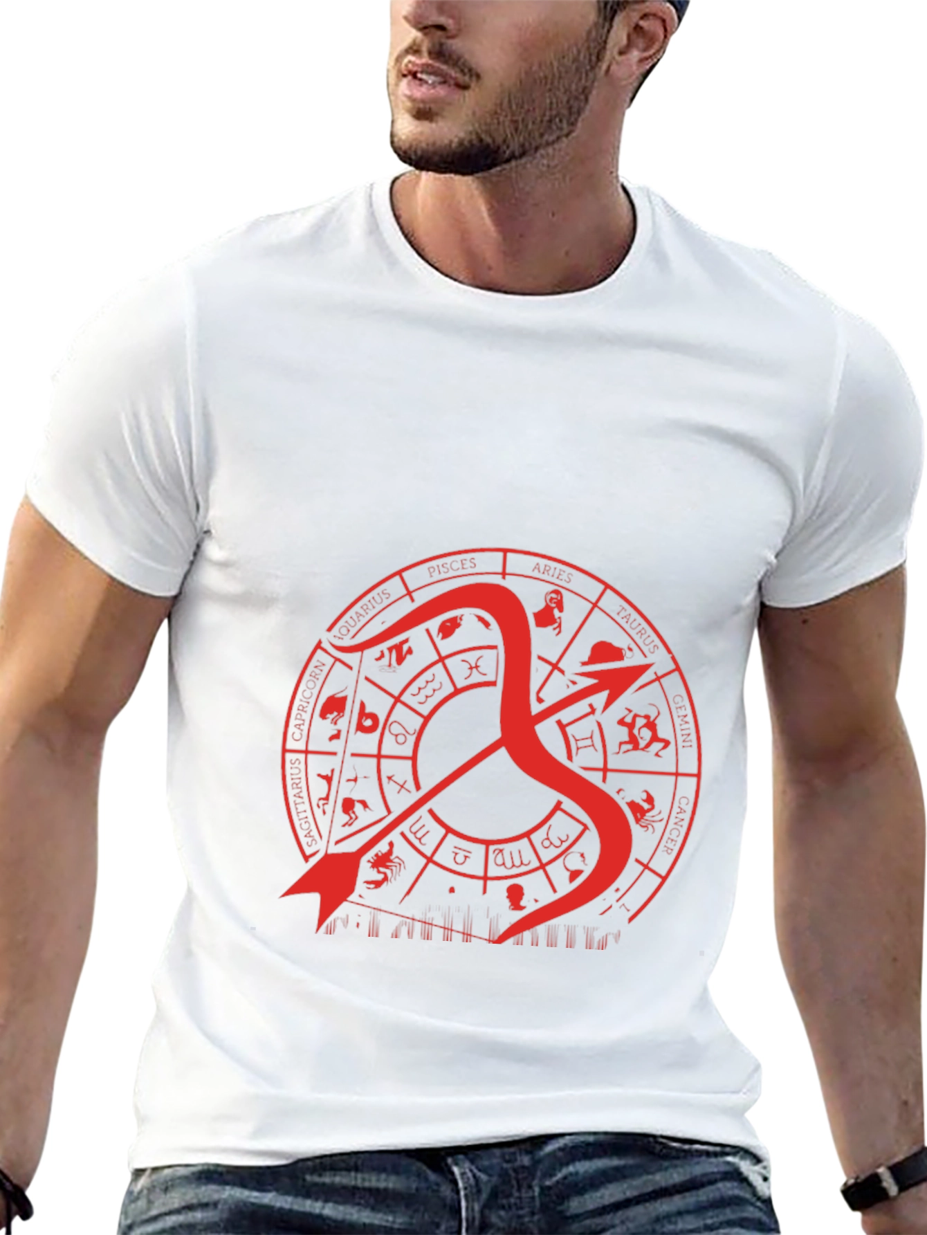 Sagittarius Zodiac Graphic T-Shirt - Black