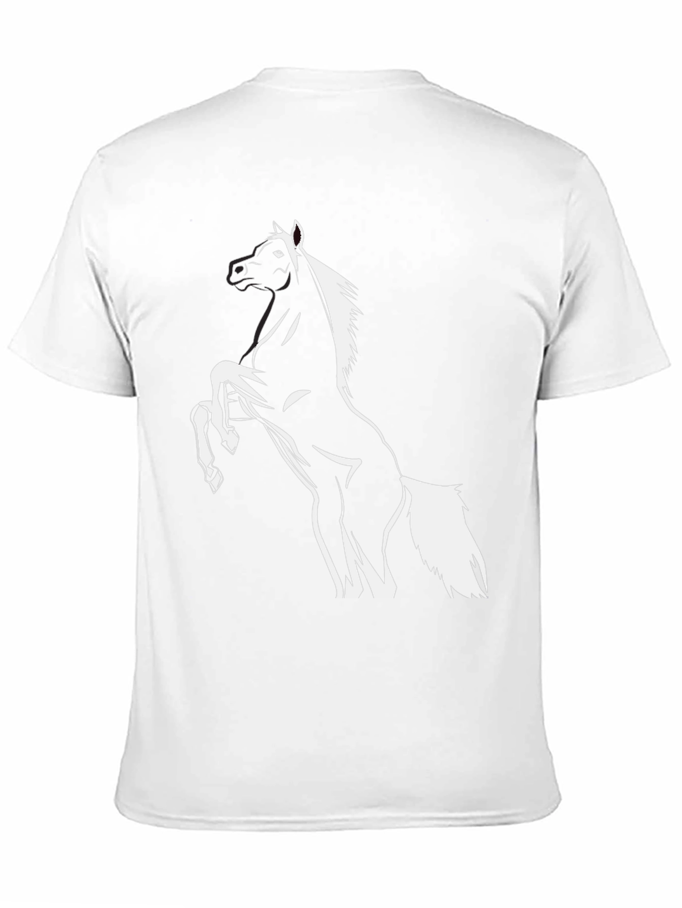 Black Horse Graphic Tee - Mens Casual T-Shirt