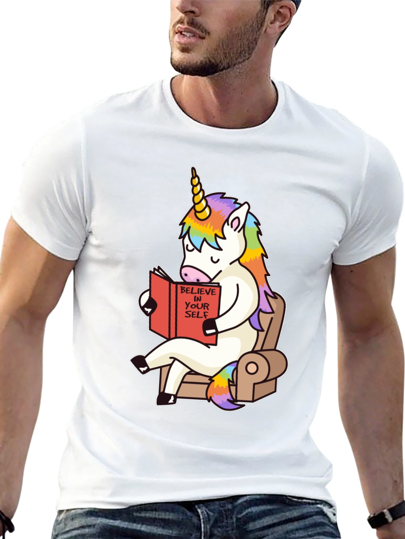 Unicorn Reading Book Graphic Tee