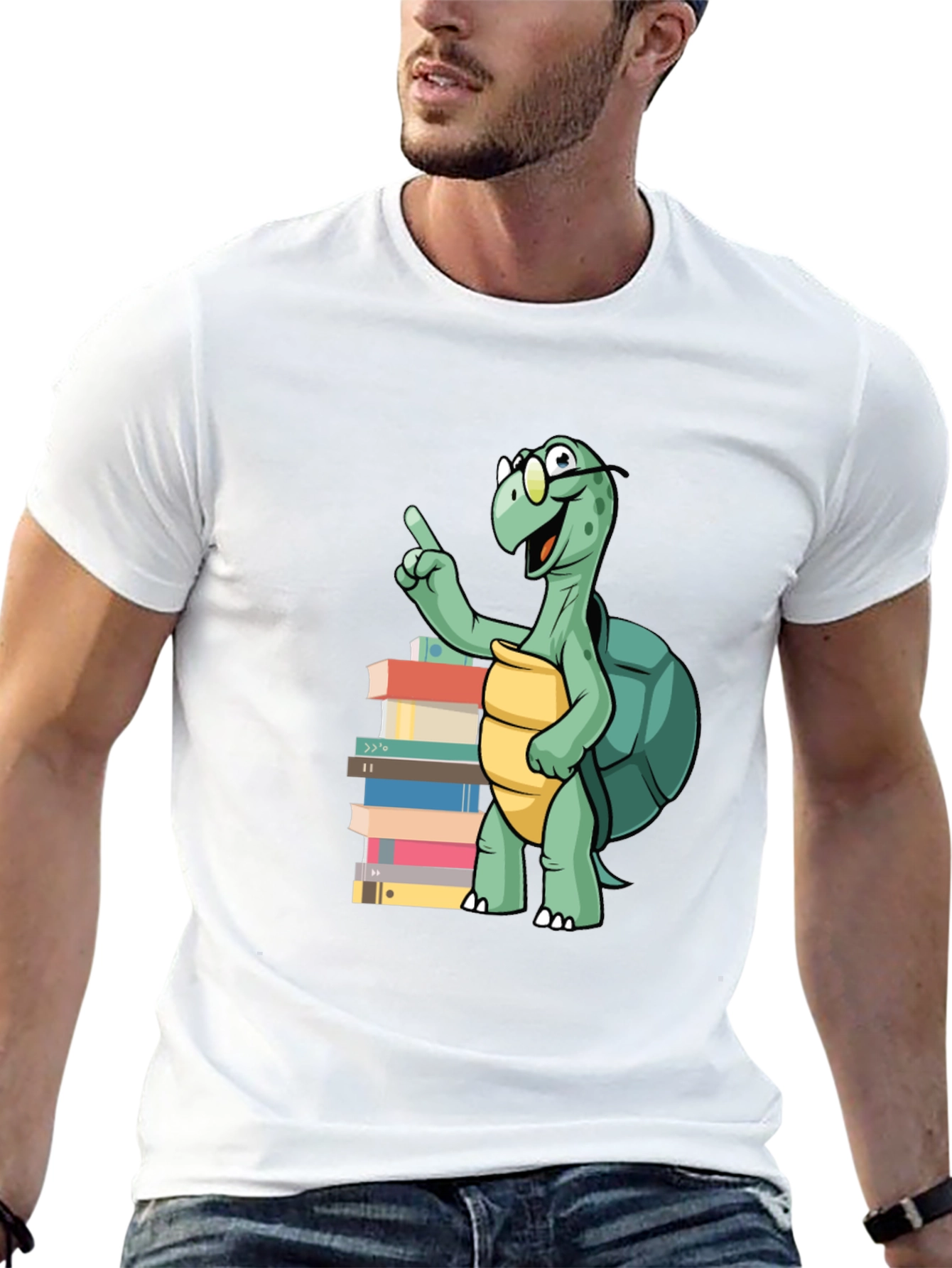 Bookworm Turtle Graphic Tee - Black
