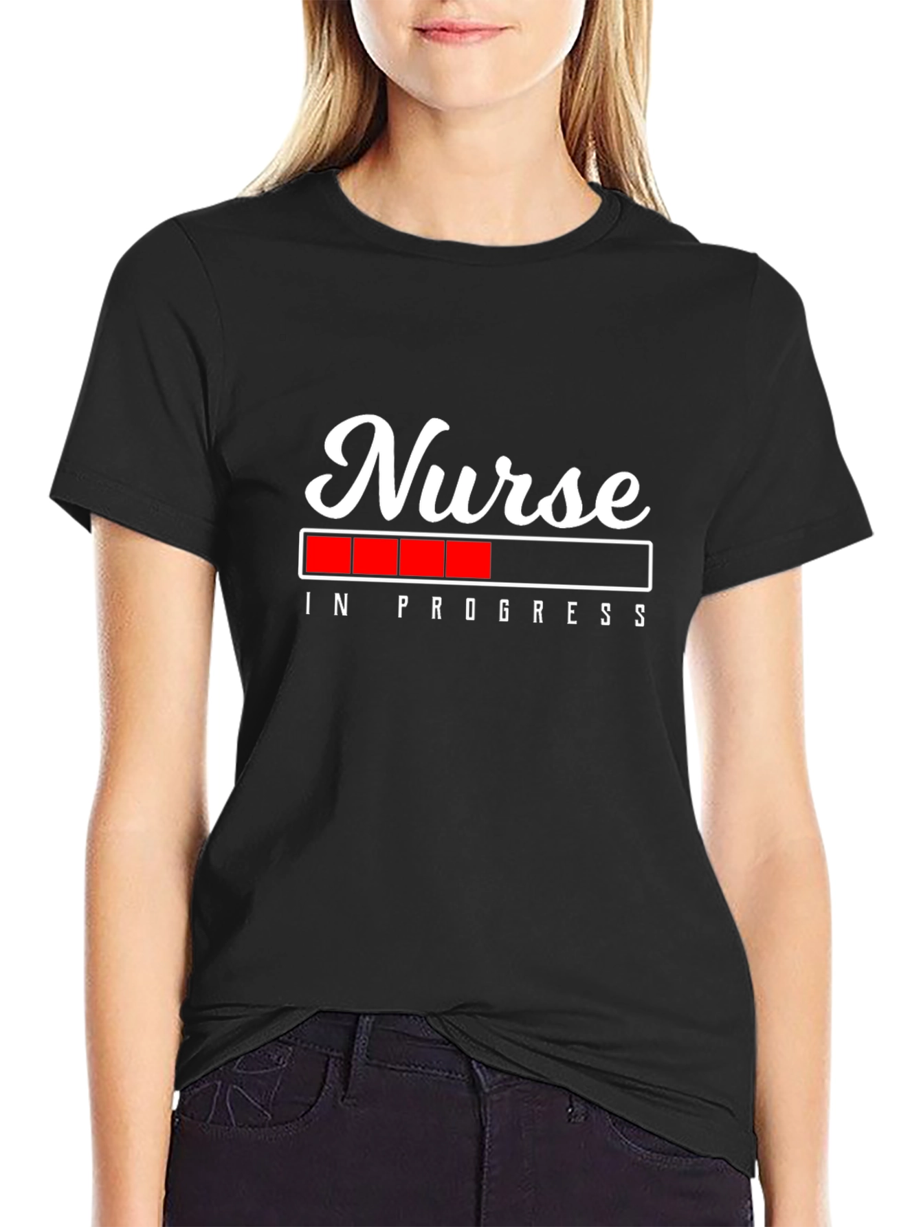 Nurse in Progress Graphic T-Shirt - Black