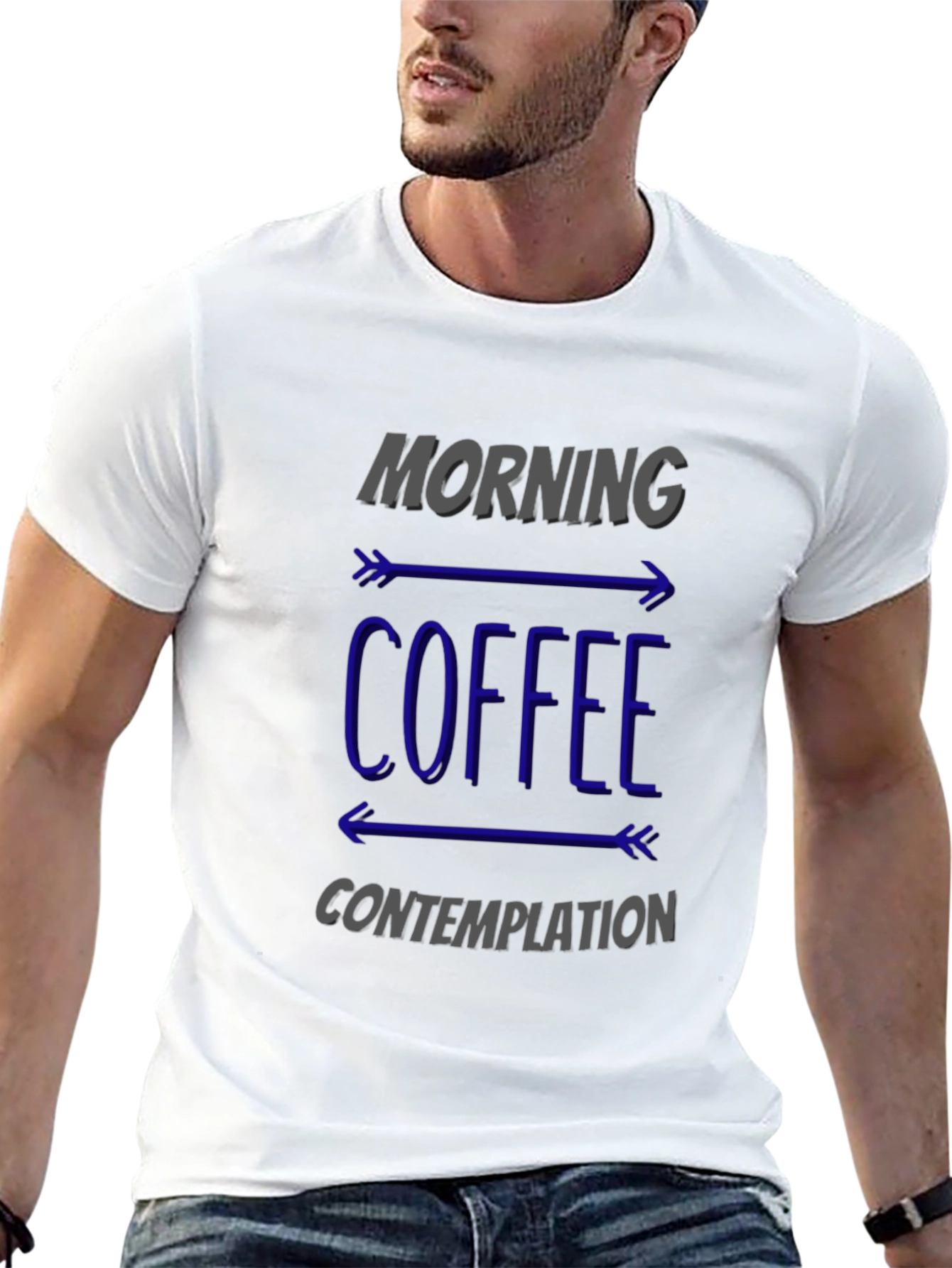 Morning Coffee Contemplation Graphic Tee