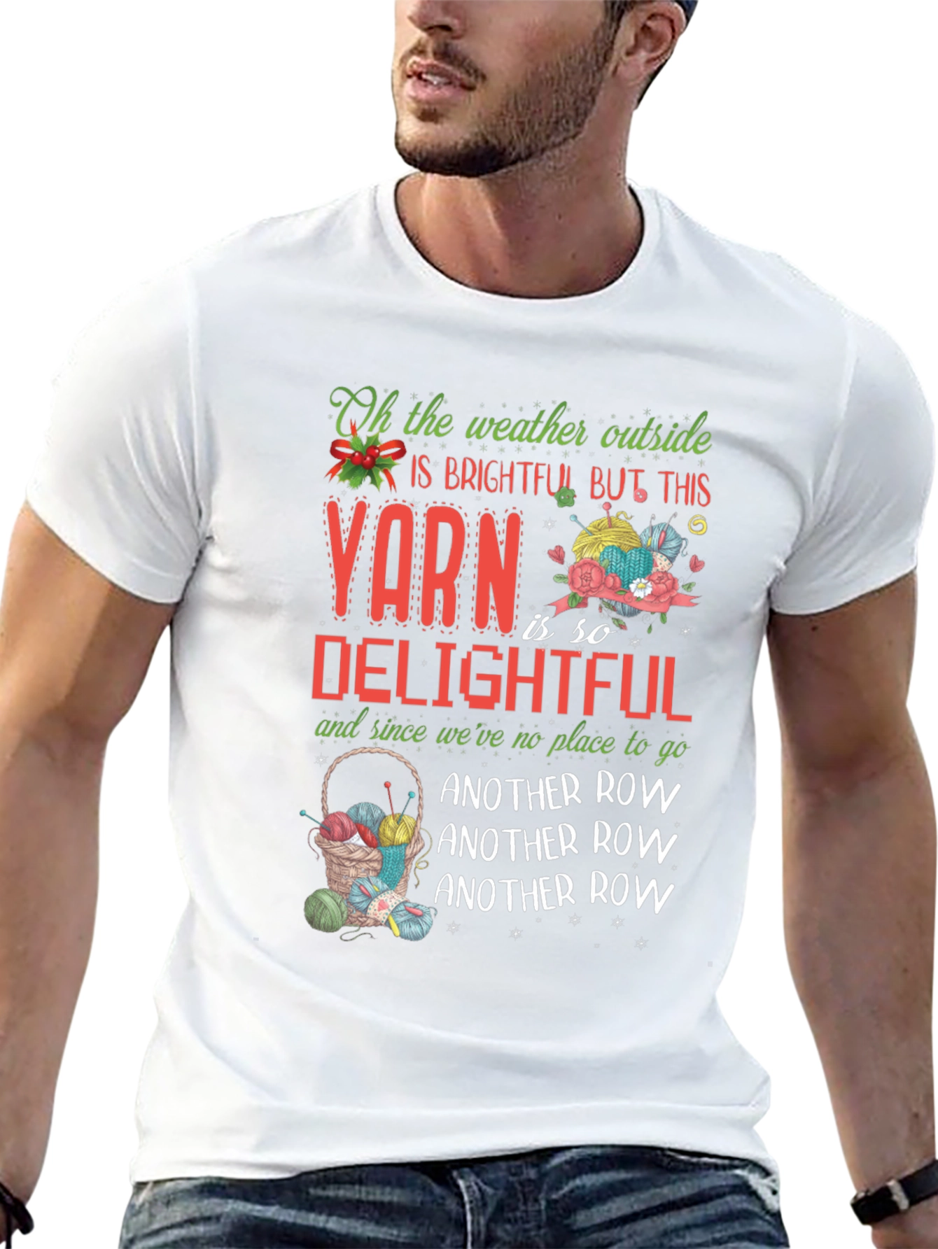 Yarn Delightful T-Shirt - Cozy Knit Holiday Design