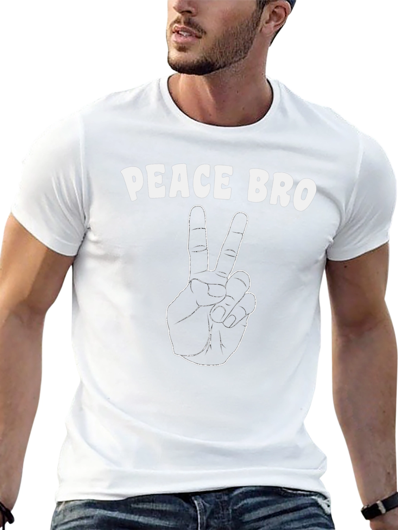 Peace Bro Black Graphic T-Shirt - Casual Style