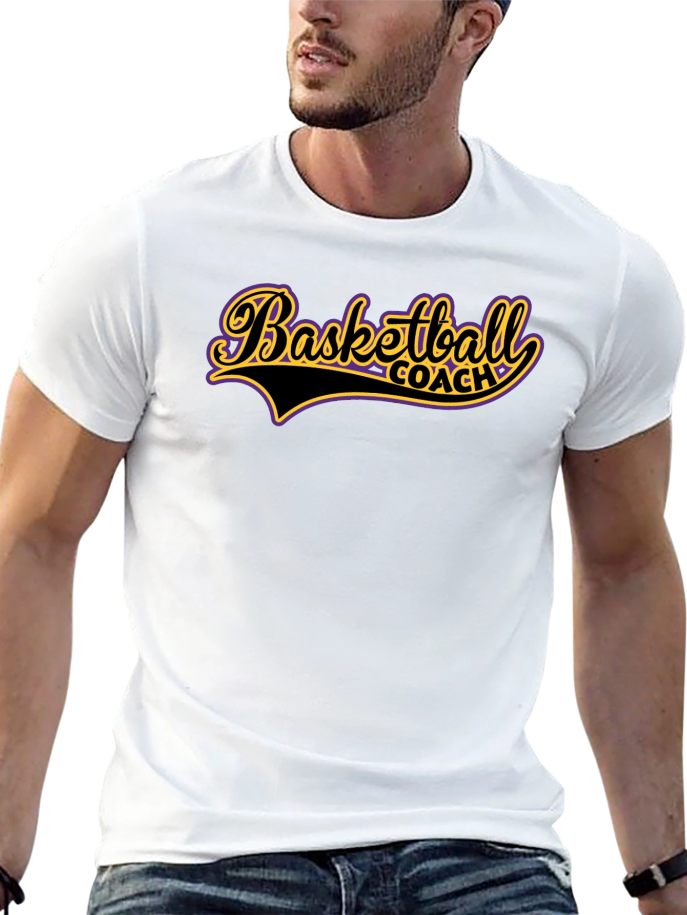 Basketball Coach Graphic T-Shirt - Black