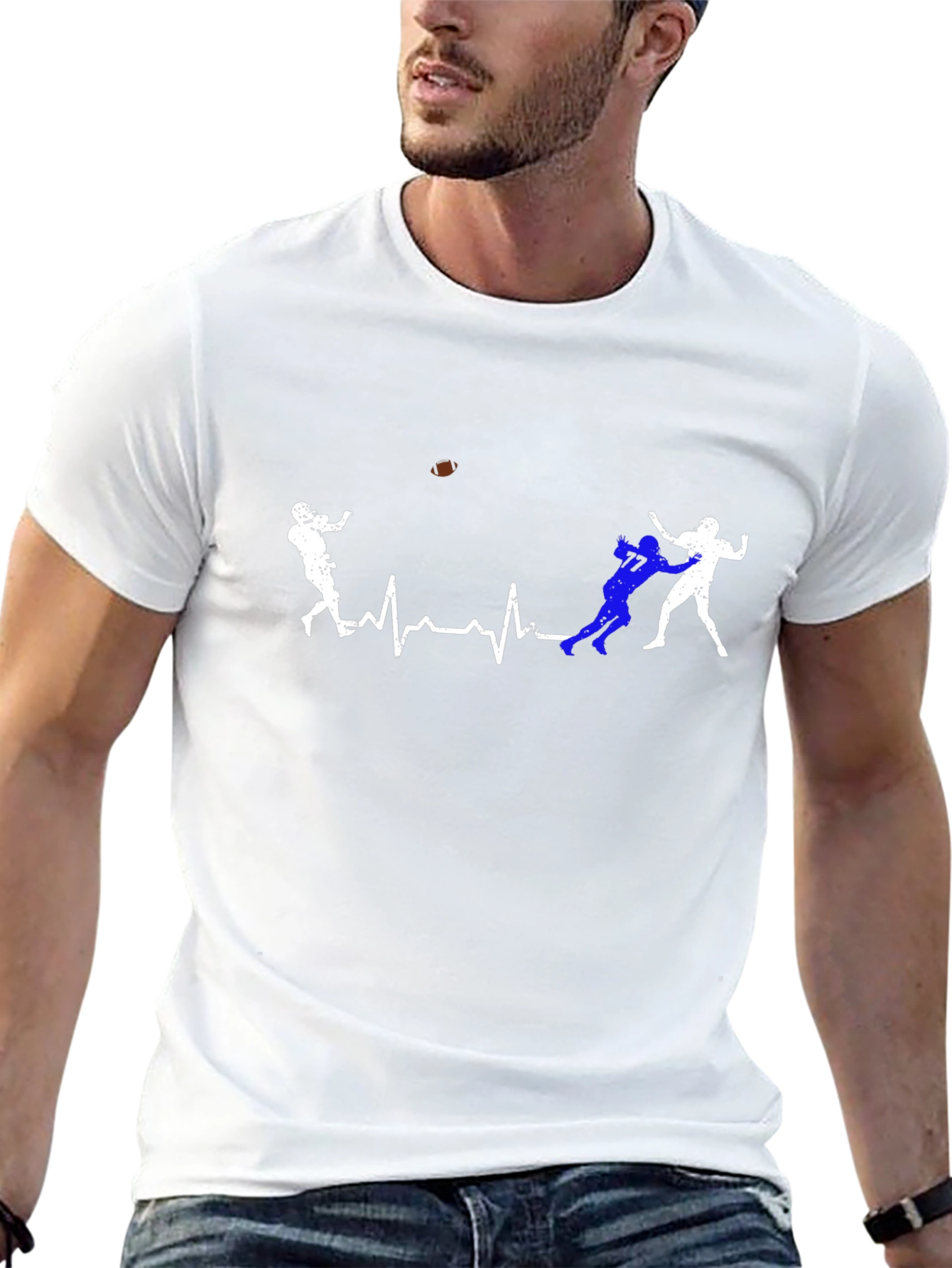 Football Heartbeat T-Shirt - Game Day Tee