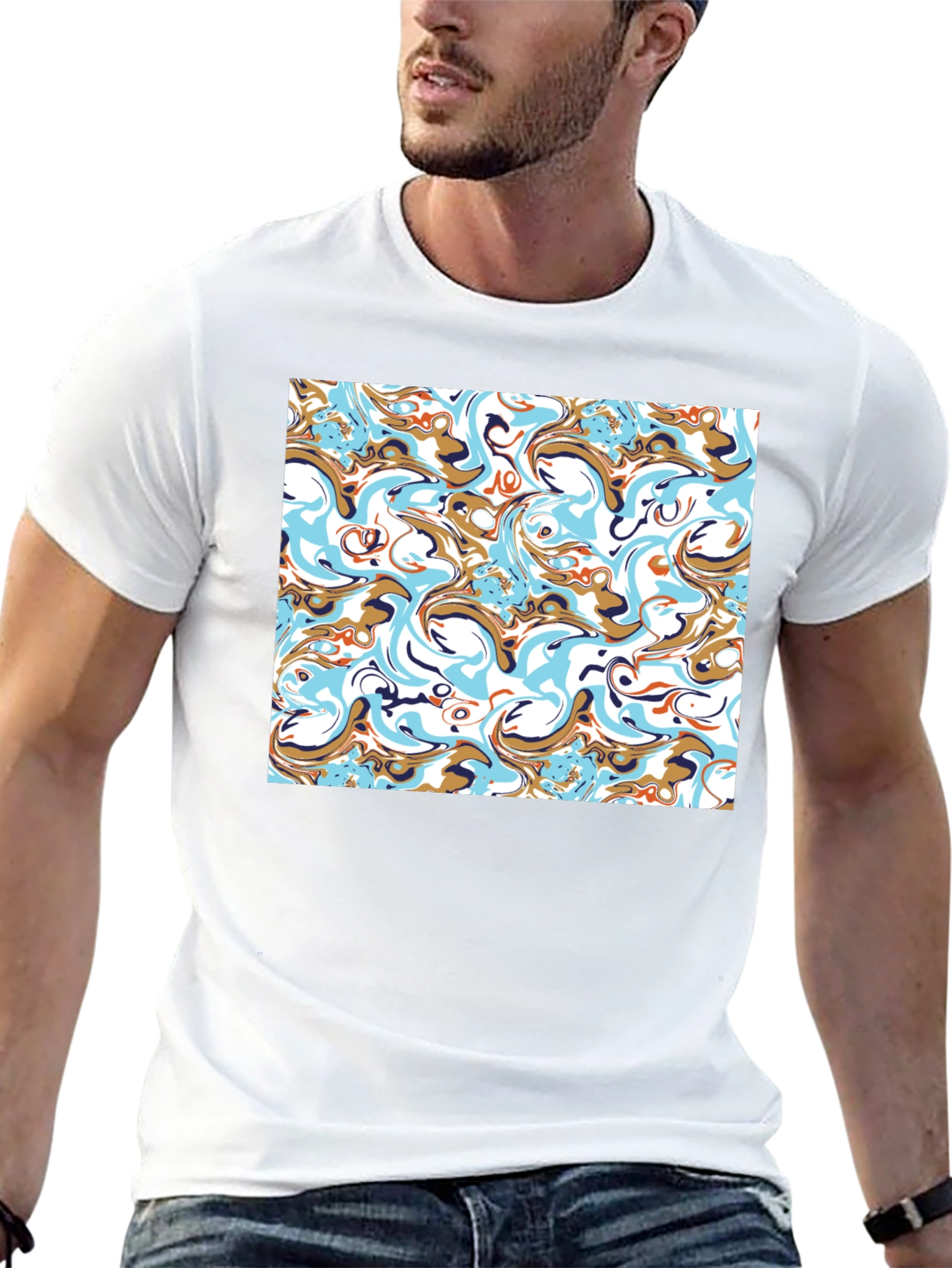 Abstract Swirl T-Shirt - Stylish Graphic Tee