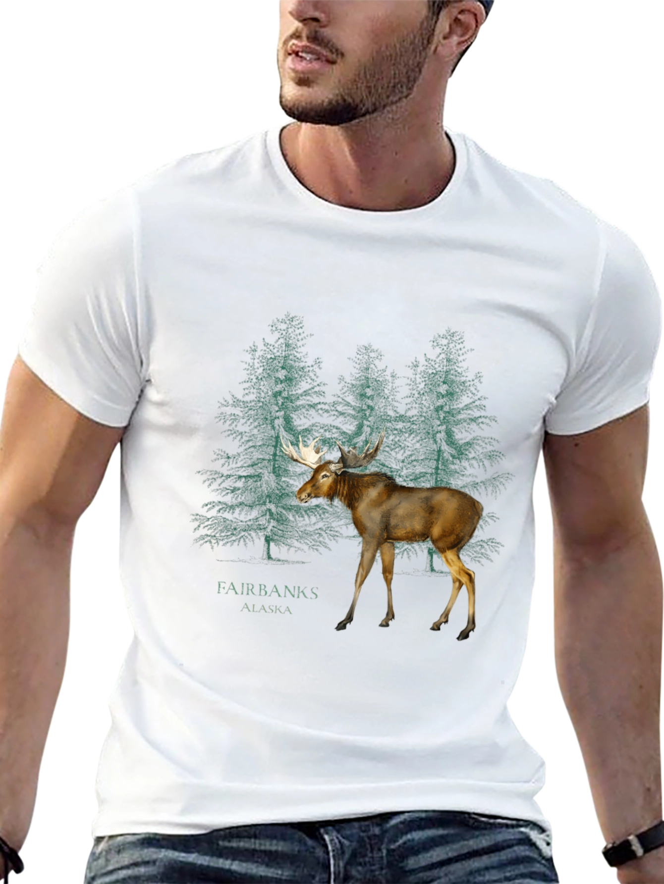 Fairbanks Alaska Moose Graphic T-Shirt