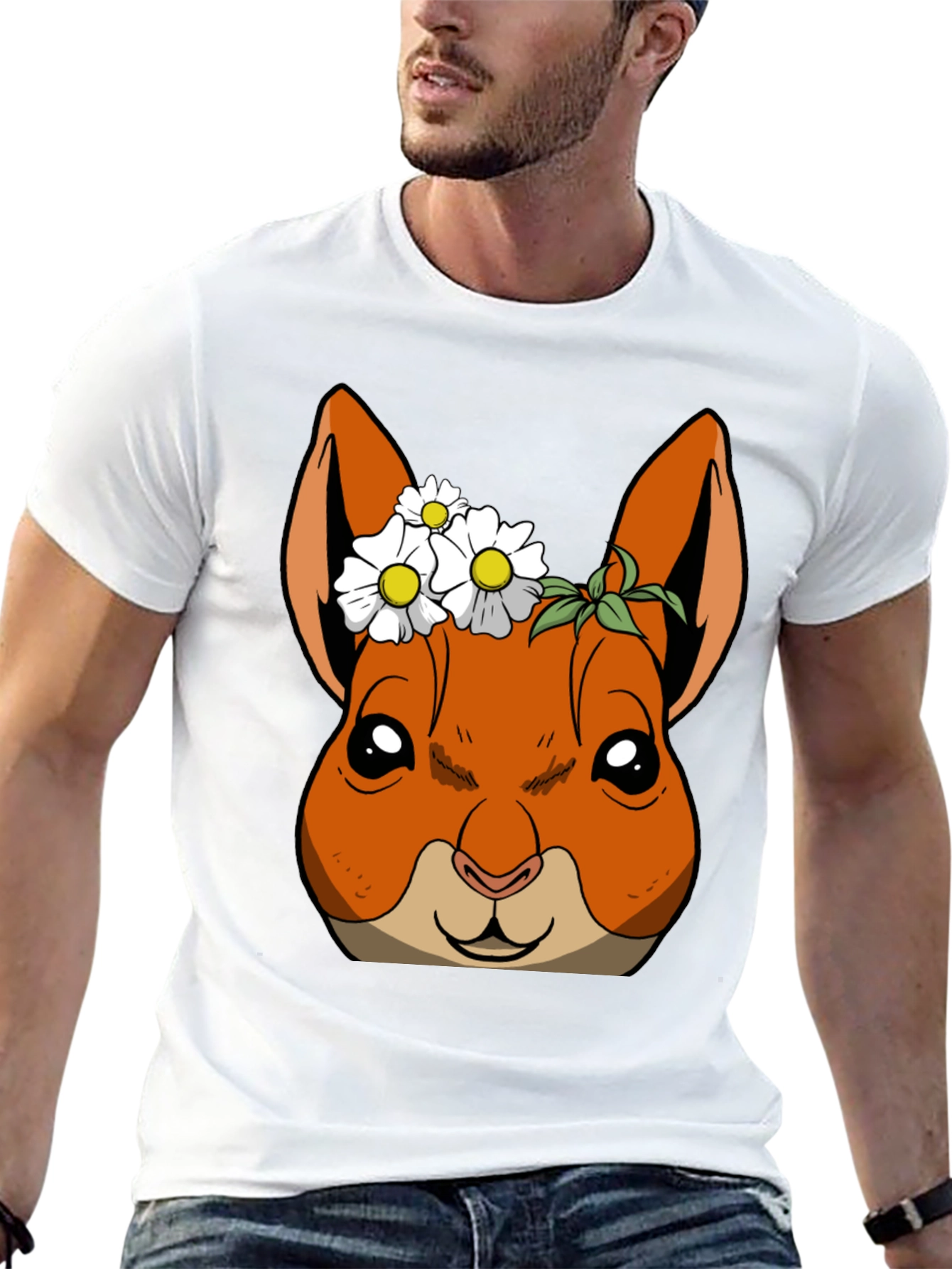 Squirrel with Daisy Crown T-Shirt