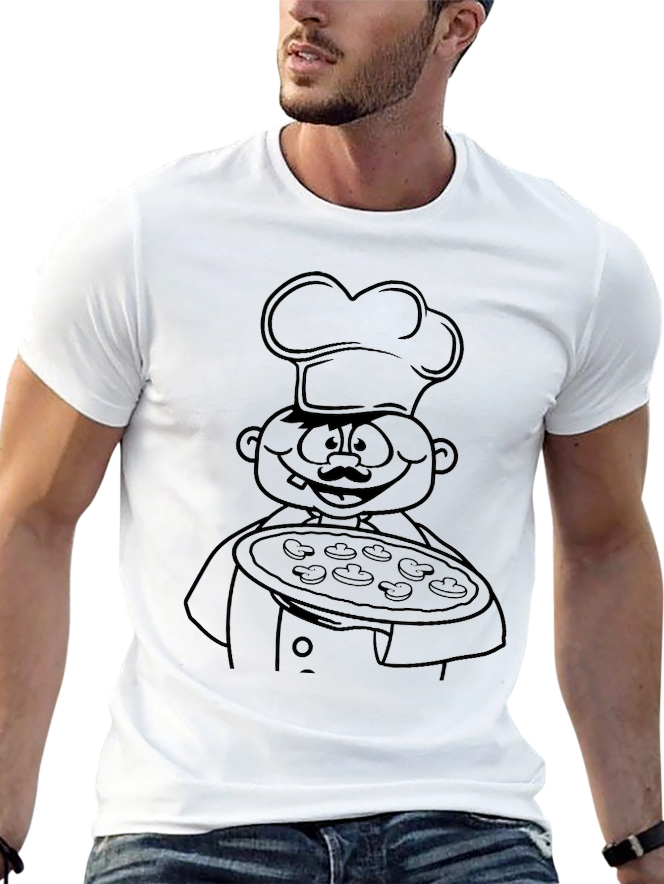 Chef Pizza T-Shirt - Funny Cartoon Cook Tee