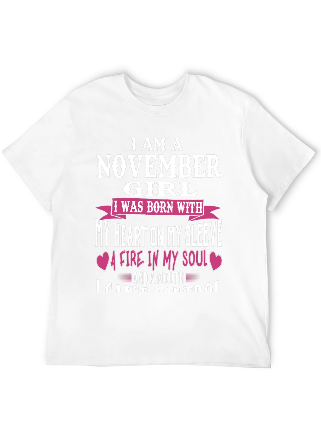 November Girl T-Shirt: Heart on Sleeve