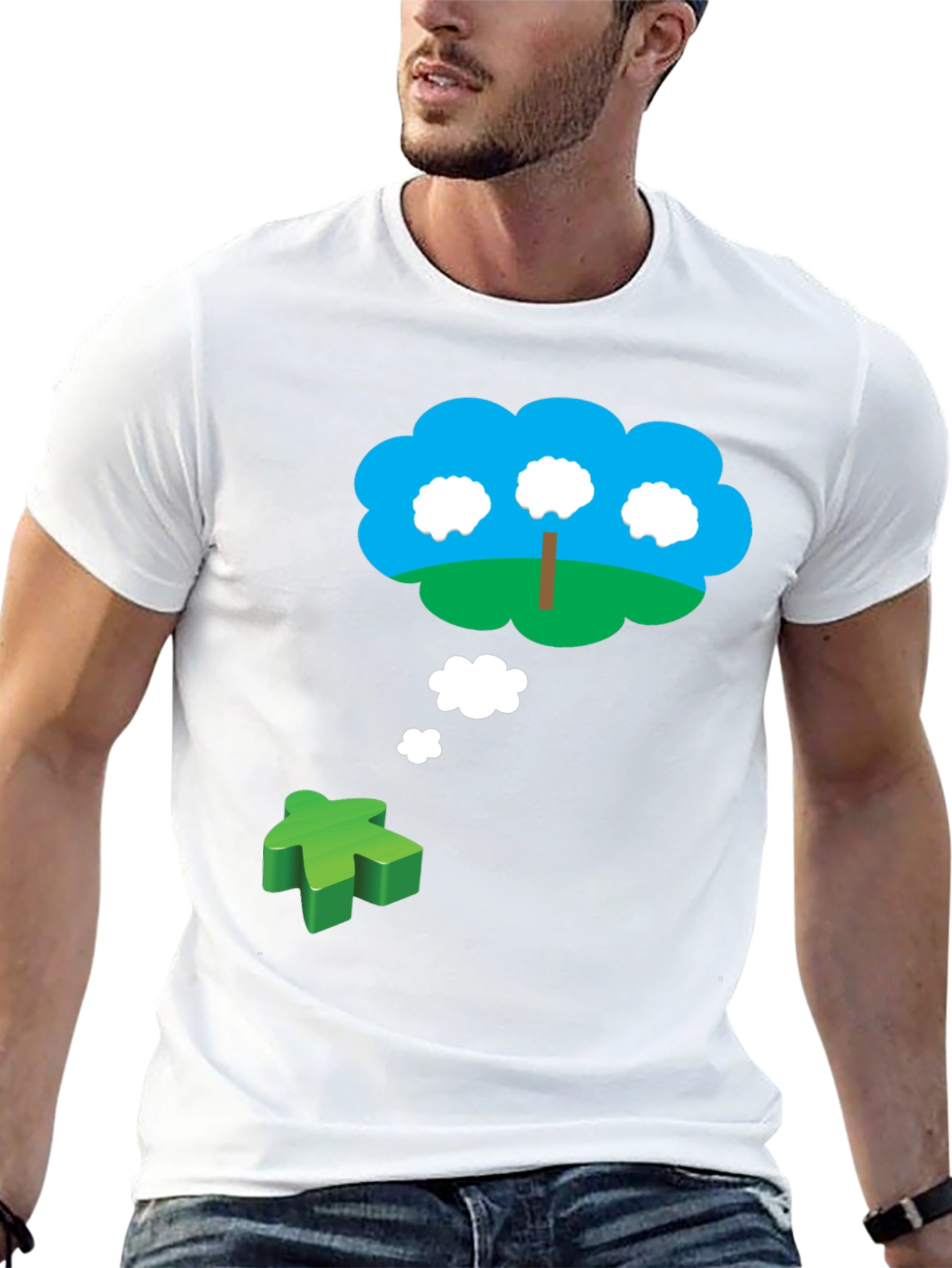 Board Game Dream T-Shirt - Green Meeple Design
