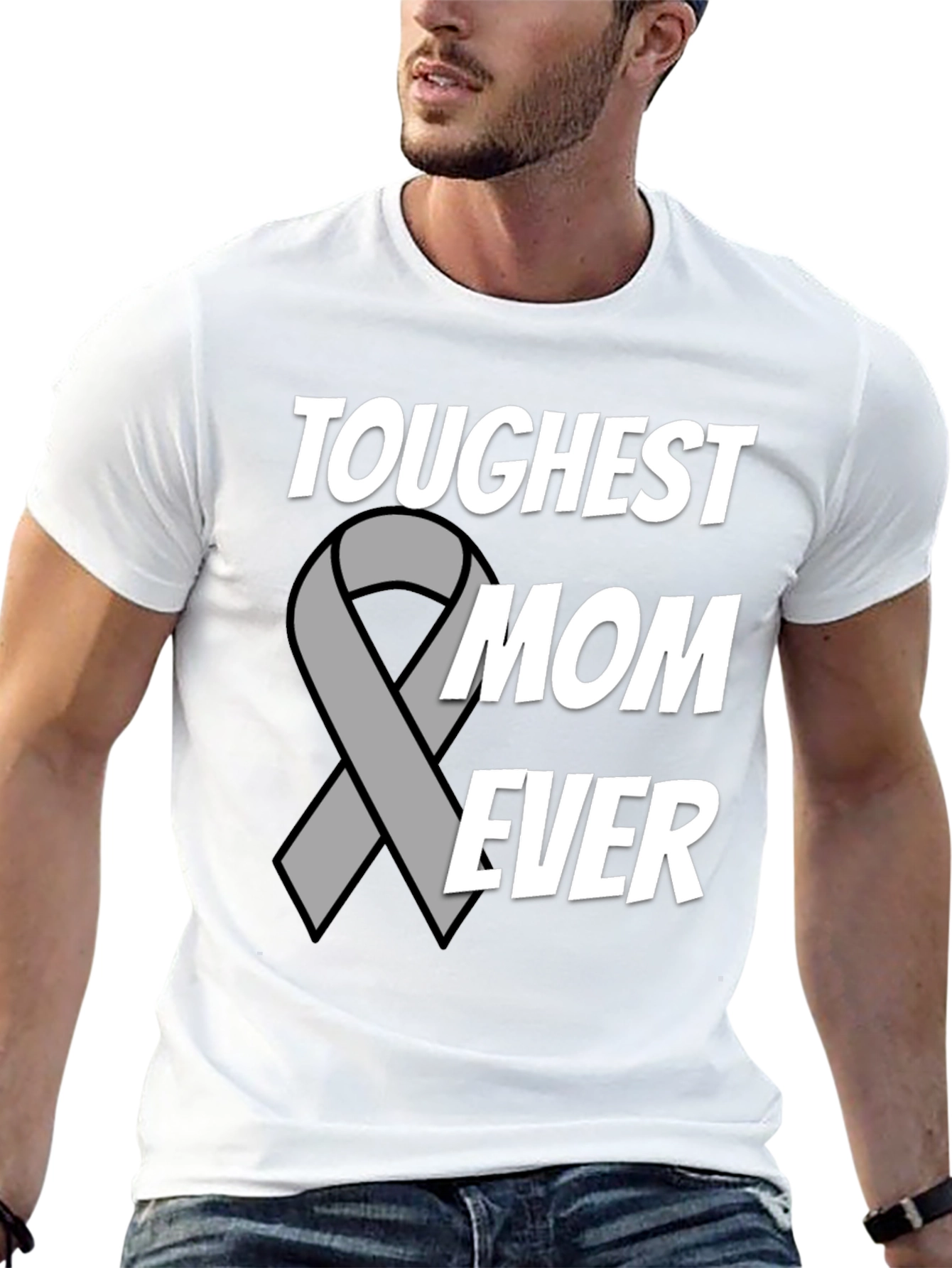 Toughest Mom Ever T-Shirt - Support Ribbon Design