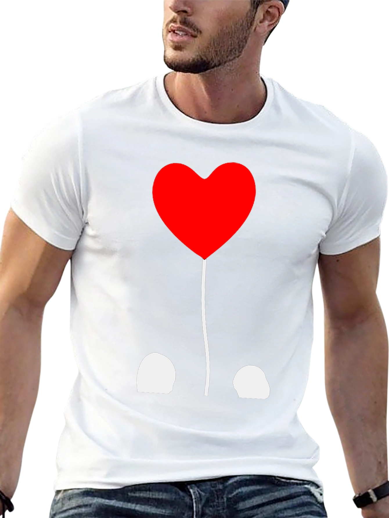 Heart Balloon Graphic Tee - Black