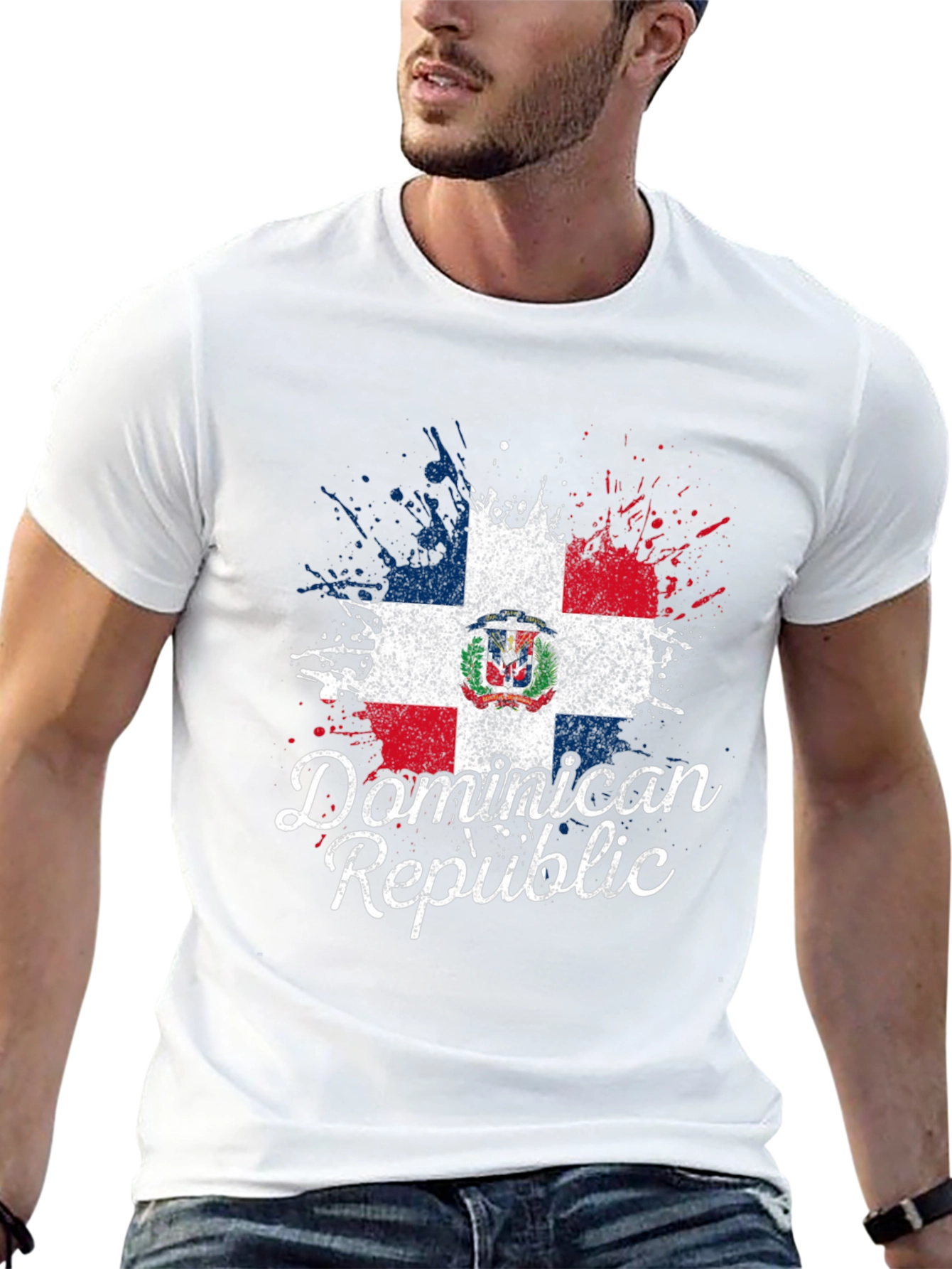 Dominican Republic Flag Grunge T-Shirt