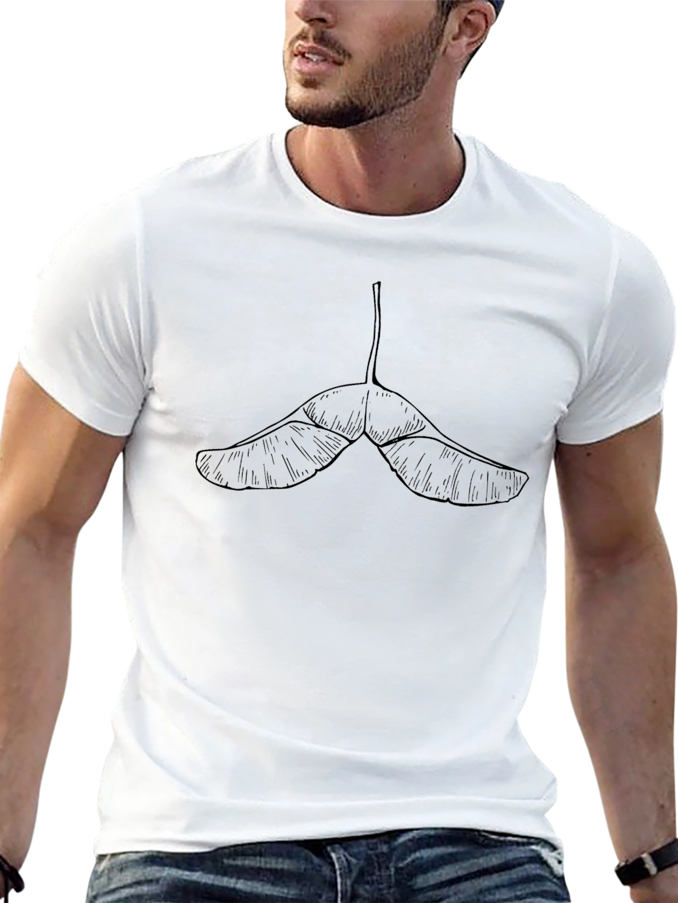 Maple Seed Graphic Black T-Shirt