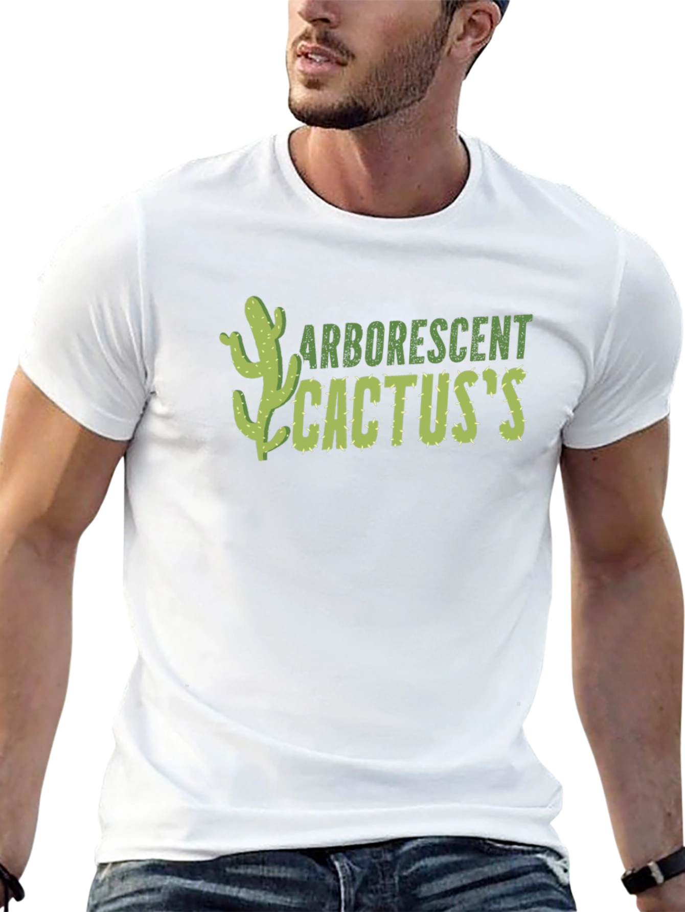 Arborescent Cactus Graphic T-Shirt - Black