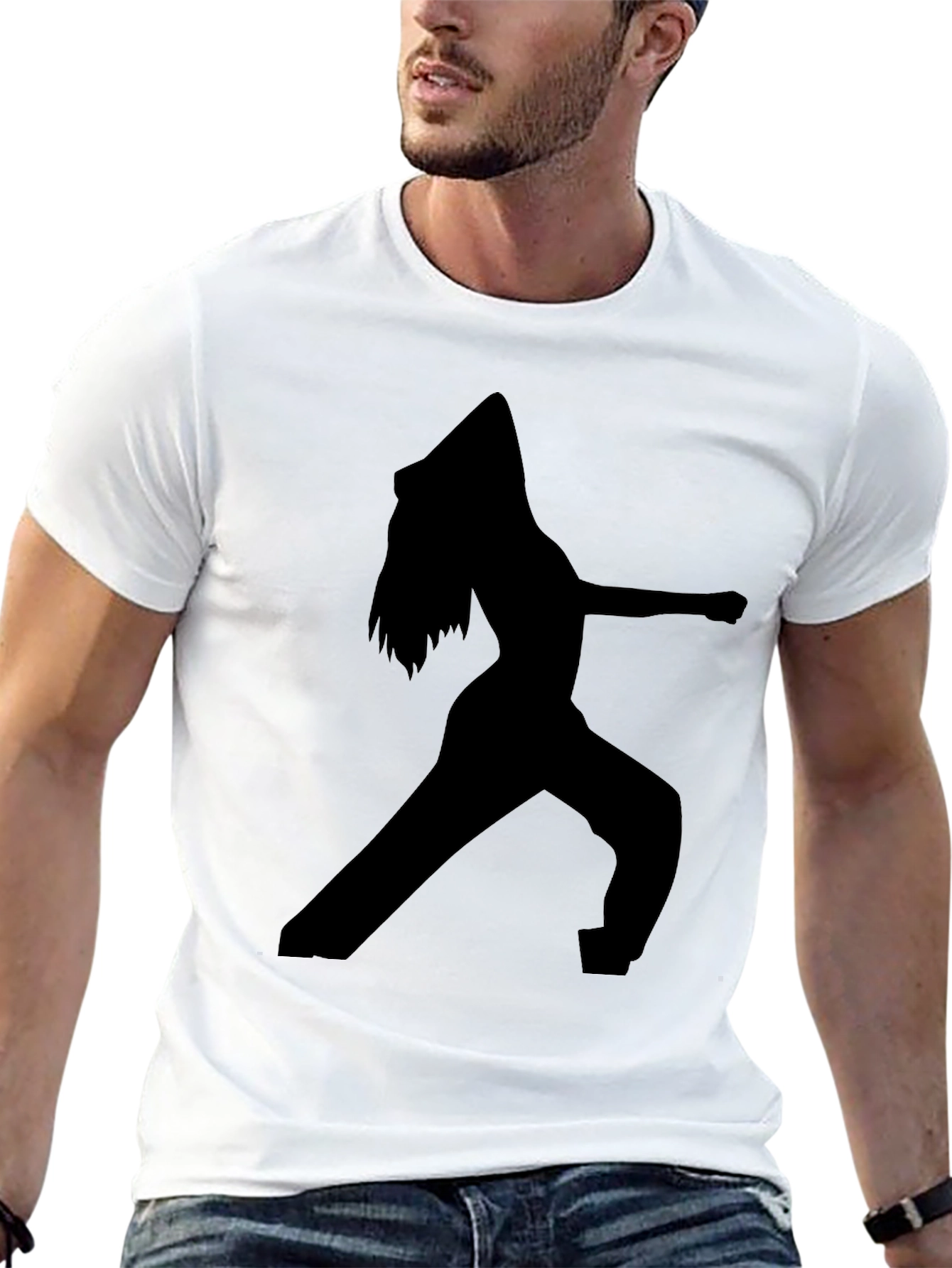 Silhouette Graphic Tee - Black Cotton Blend