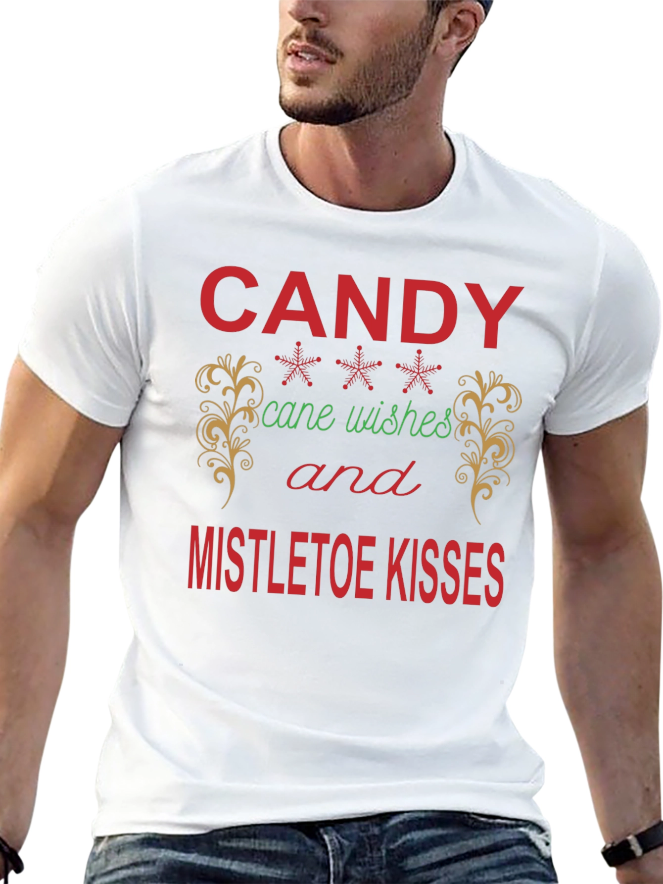 Festive Candy Cane Wishes T-Shirt