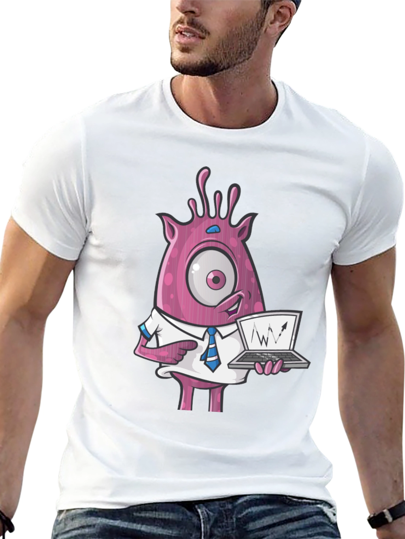 Funny Monster Trader T-Shirt - One-Eyed Stock Chart