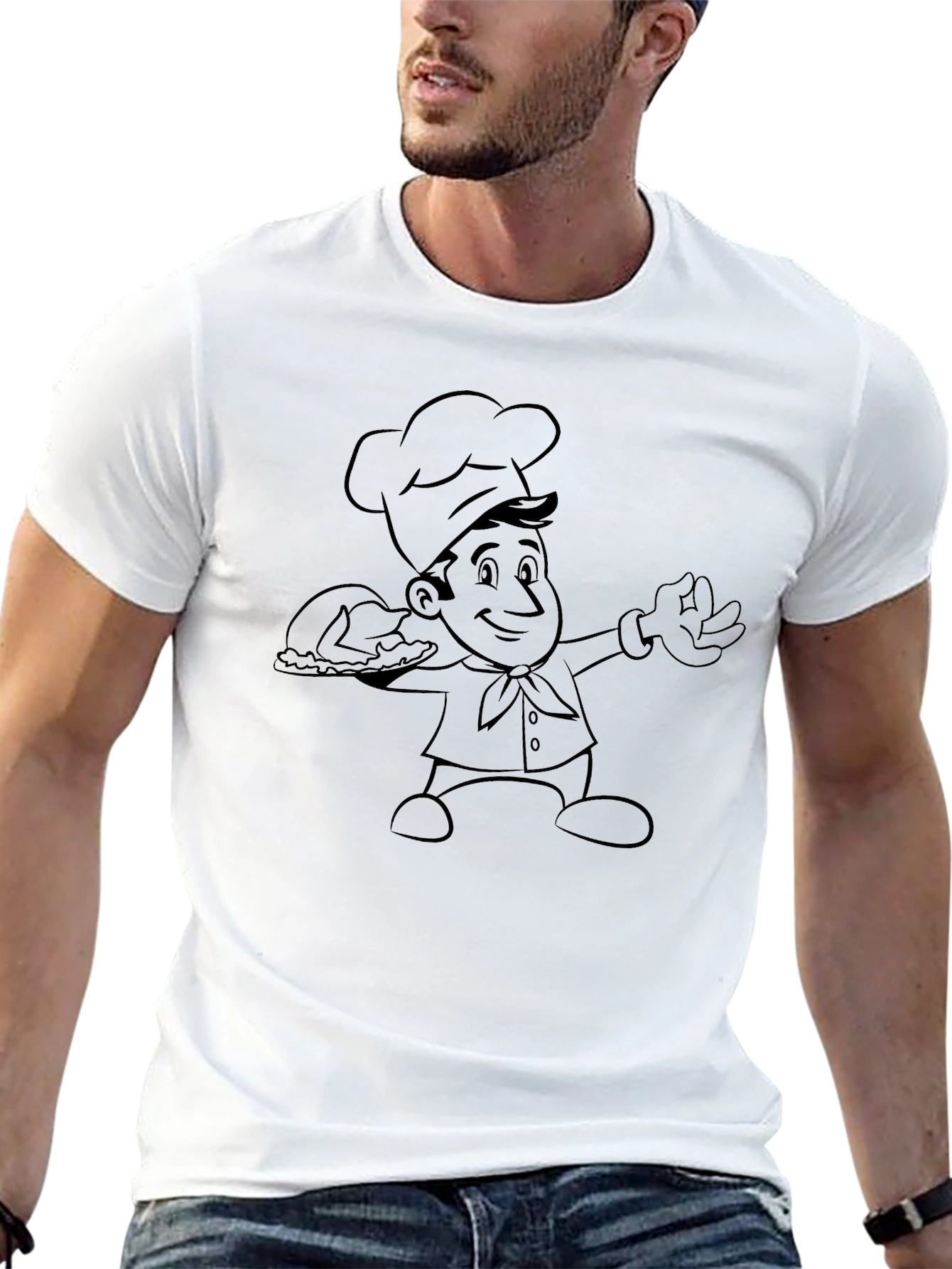 Chef Graphic Tee - Black Cotton T-Shirt