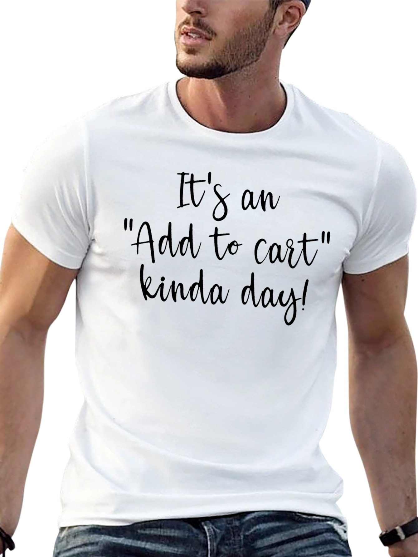 Add to Cart Kinda Day Black T-Shirt