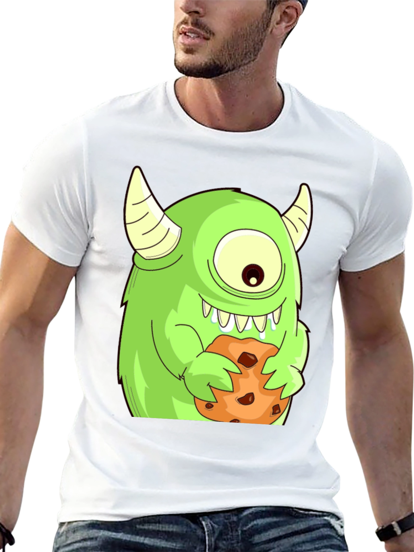 Monster Cookie T-Shirt - One-Eyed Green Monster