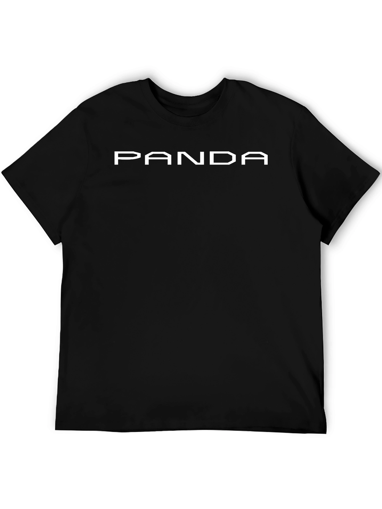 Panda Logo Tee - Black Cotton Graphic T-Shirt