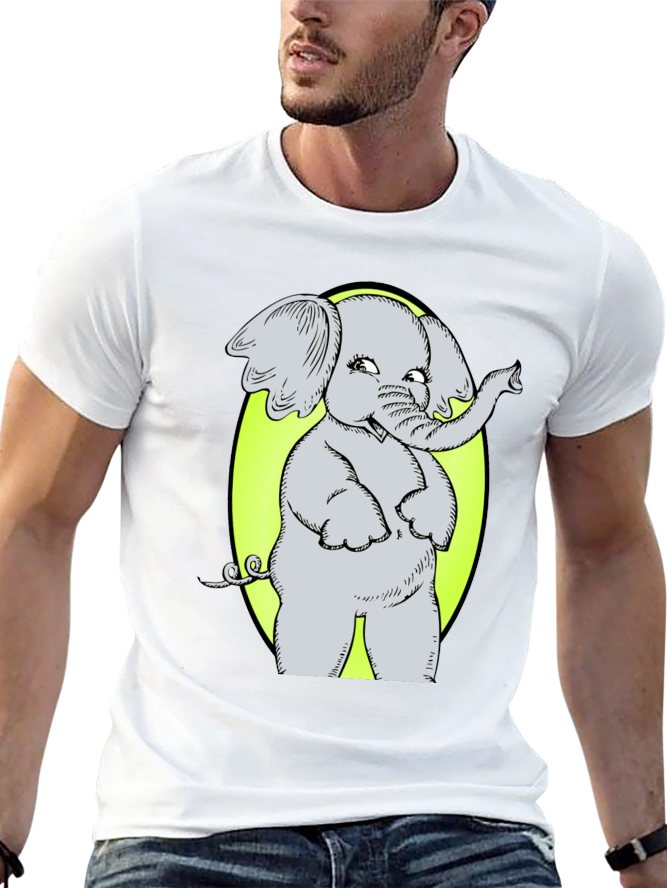 Elephant Graphic Tee - Cute Cartoon Design