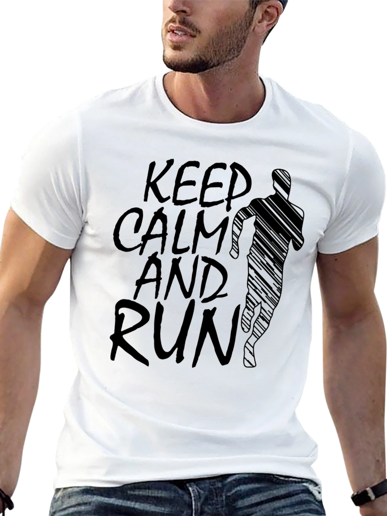 Keep Calm and Run T-Shirt - Black