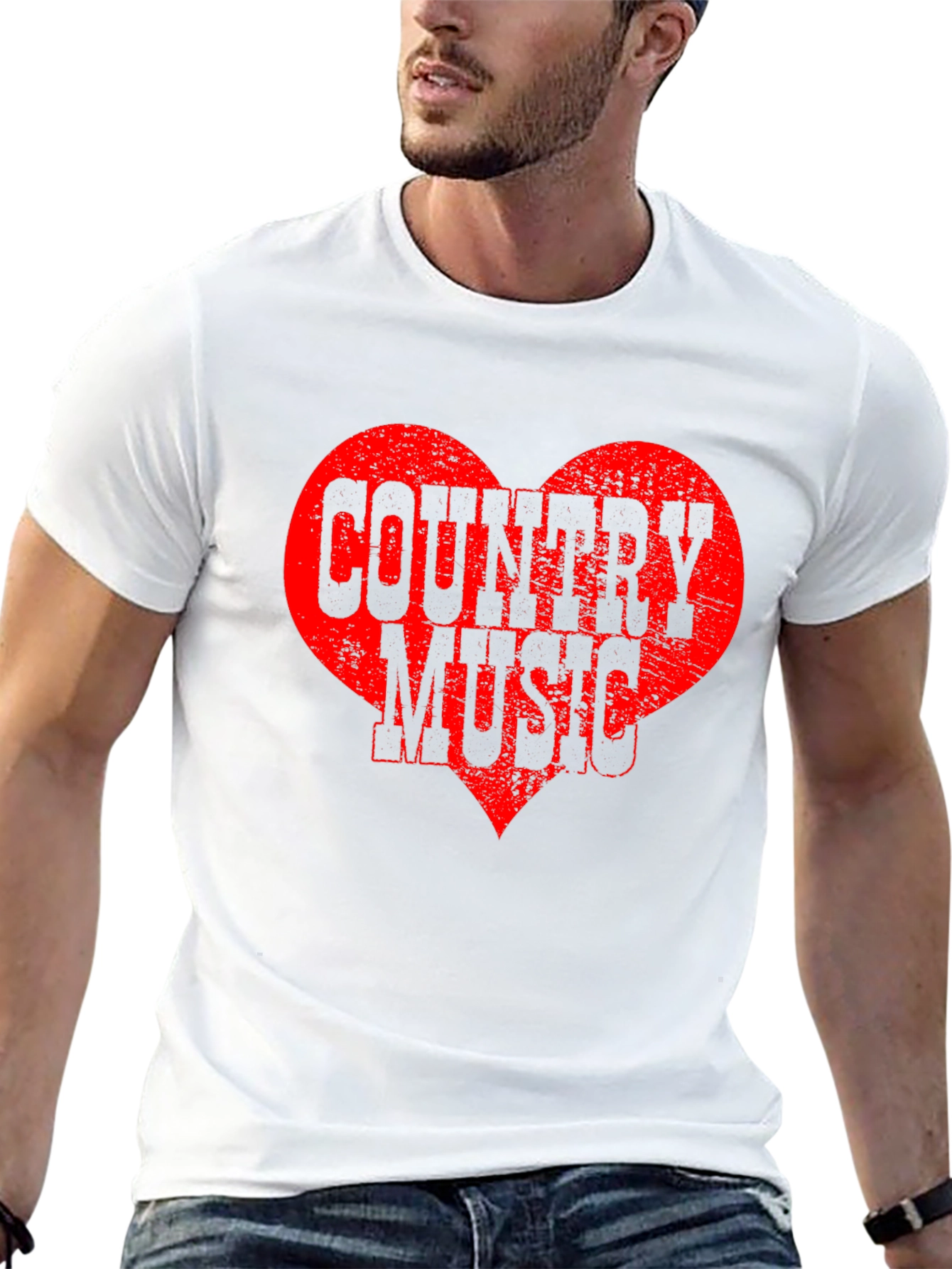 Country Music Heart Graphic T-Shirt