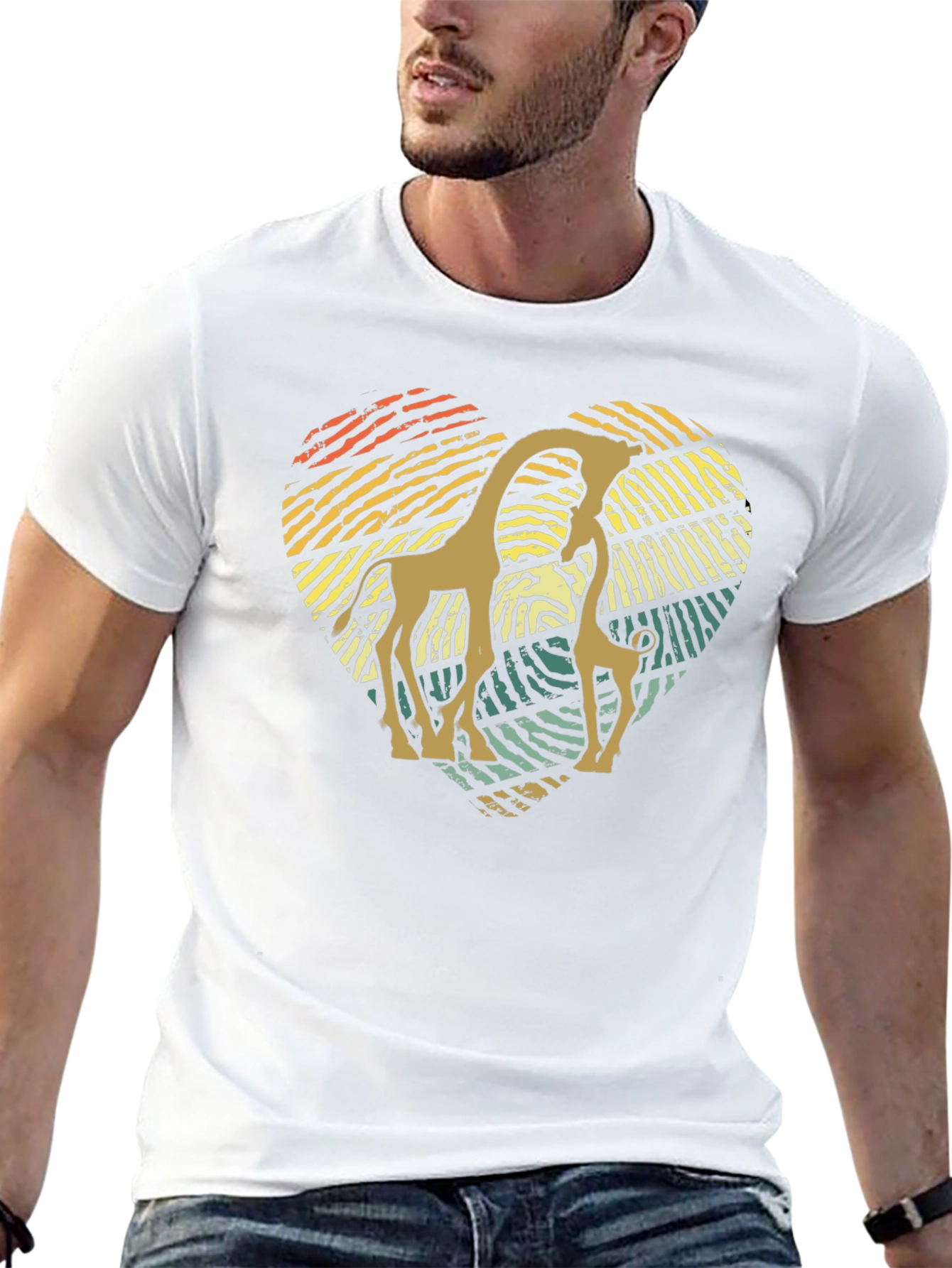 Giraffe Heart T-Shirt - Animal Lover Tee