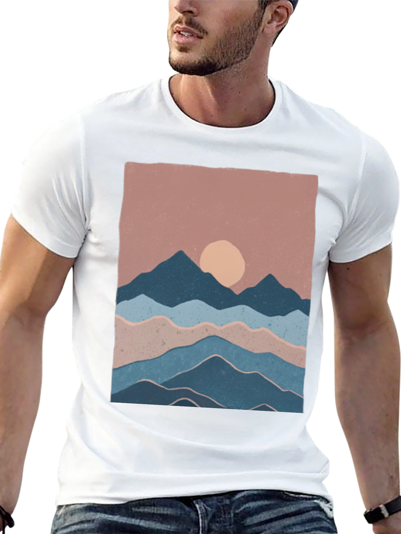 Mountains and Sun Graphic T-Shirt - Black