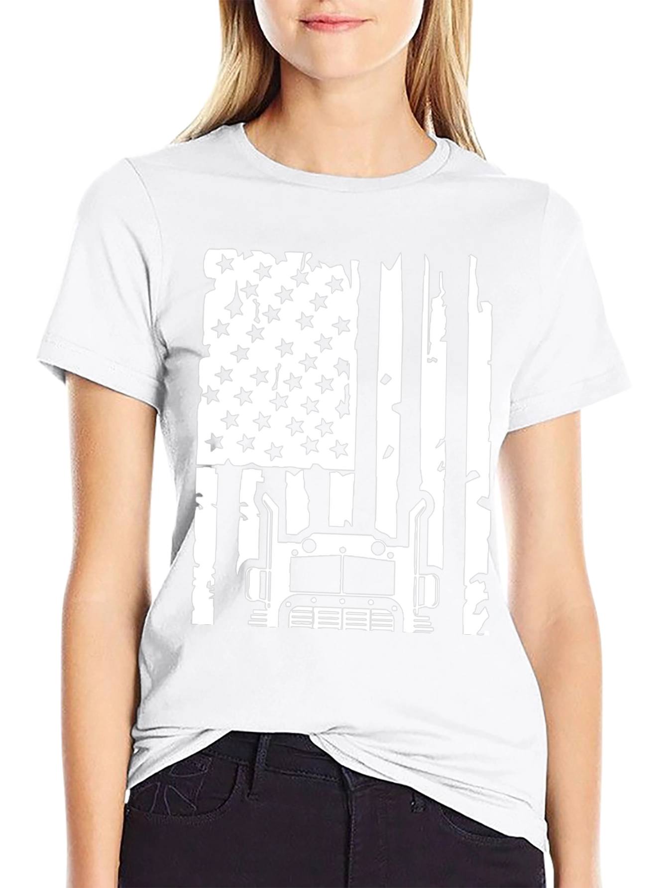 Trucker American Flag Graphic Tee