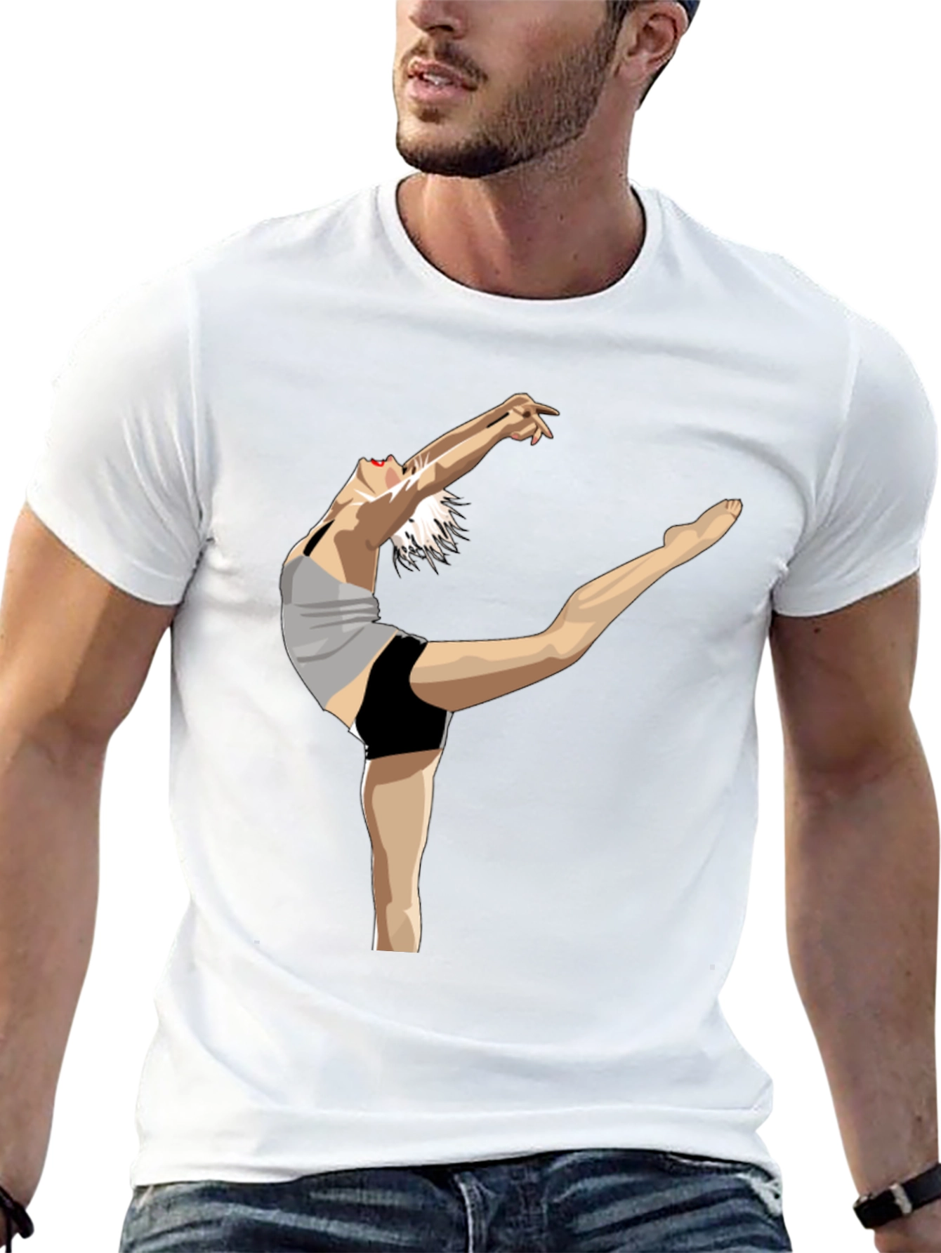 Dancer Graphic Black Cotton T-Shirt