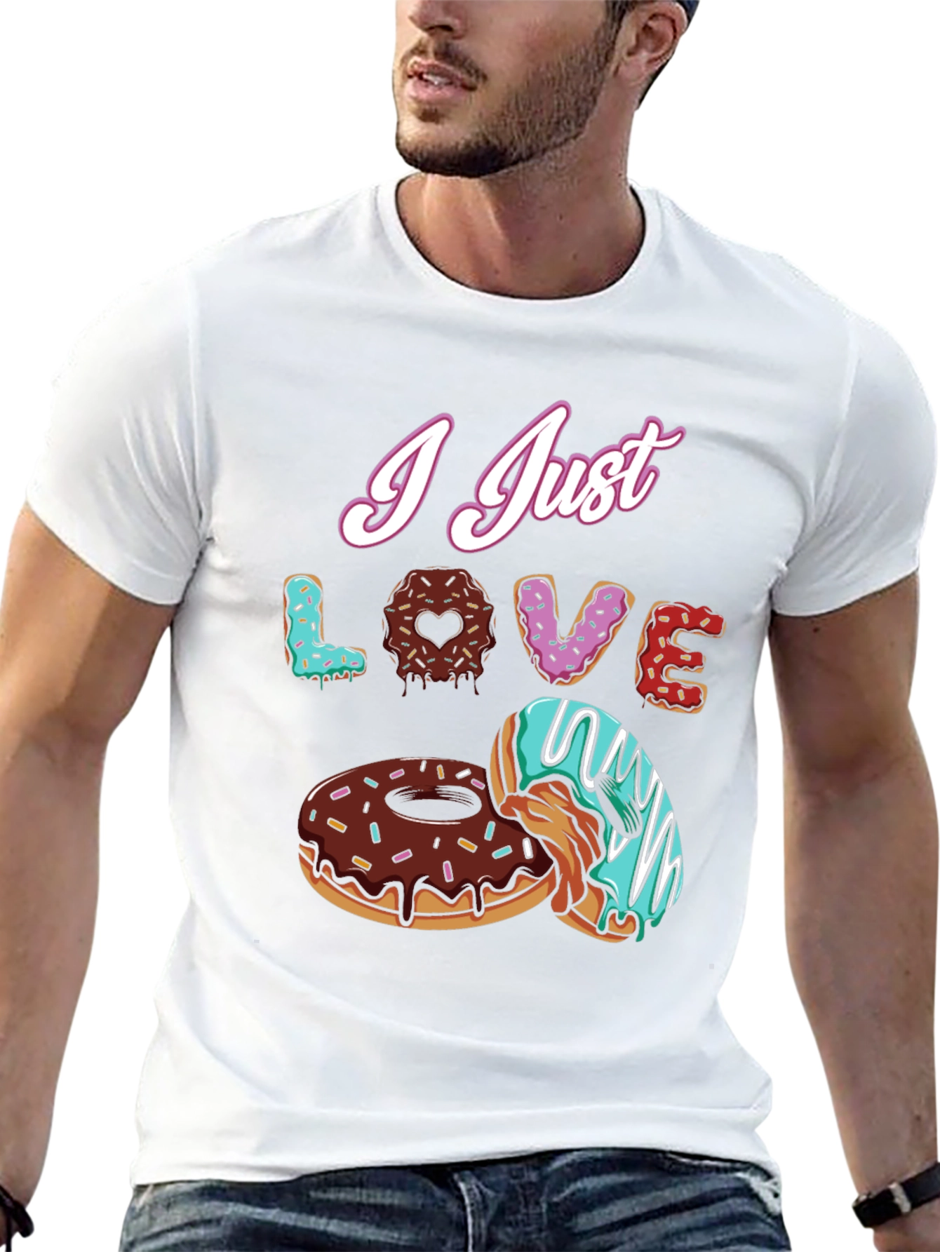 I Just Love Donuts Black T-Shirt