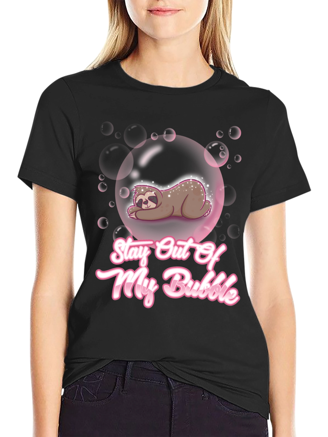 Stay Out Of My Bubble Sloth Graphic Tee