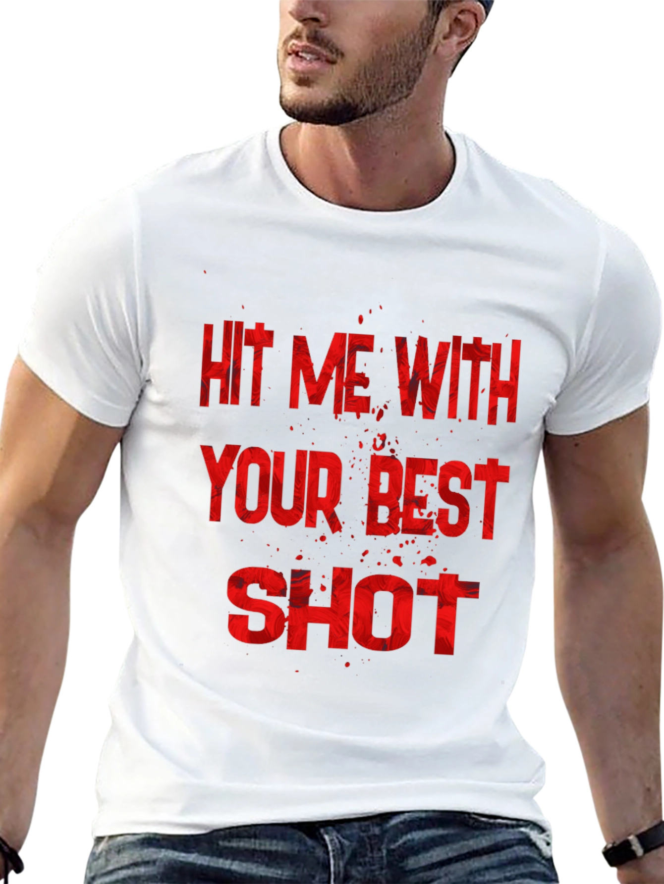 Hit Me With Your Best Shot Black Graphic Tee