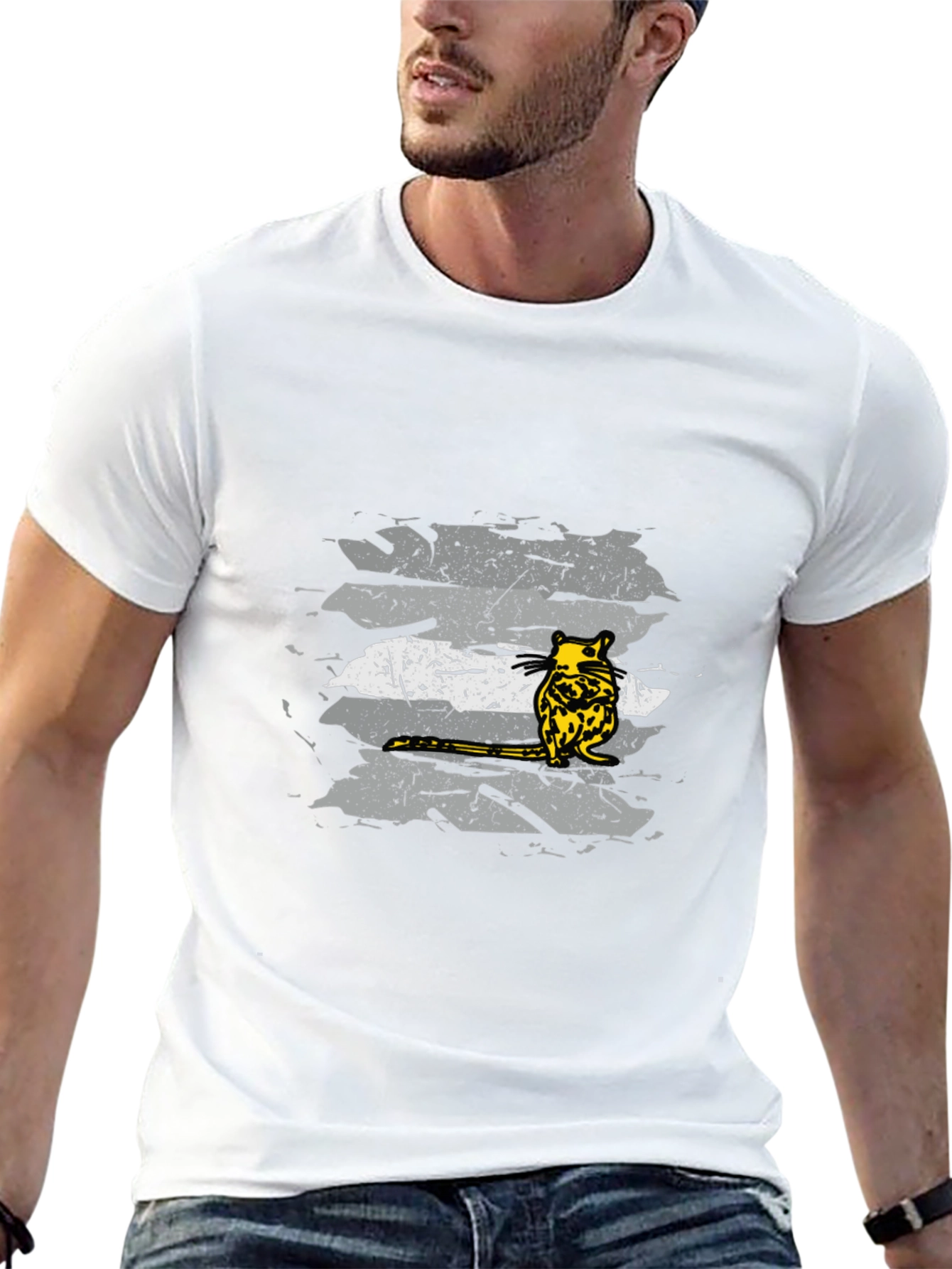 Unique Opossum Graphic Tee - Black