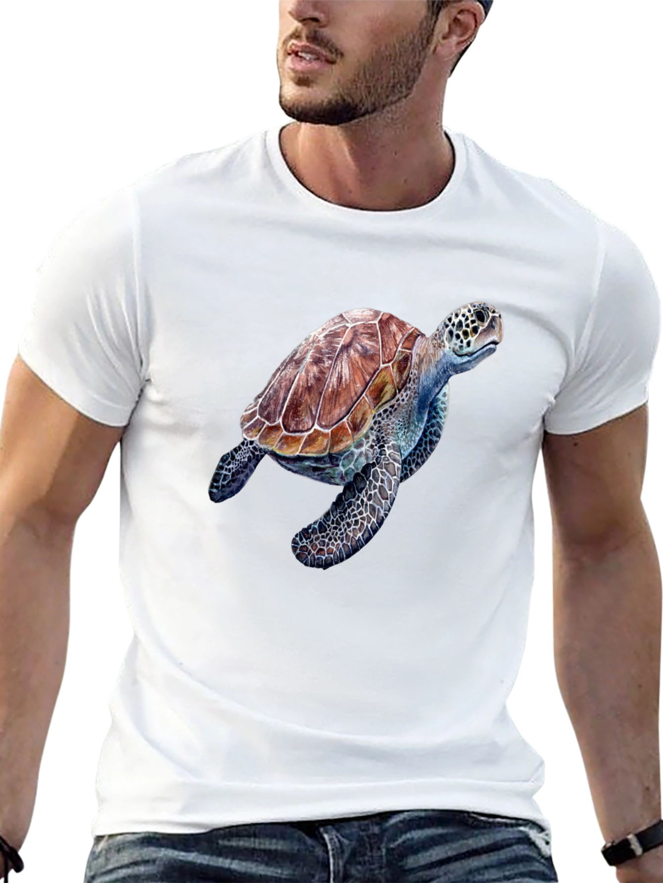 Sea Turtle Graphic T-Shirt - Black