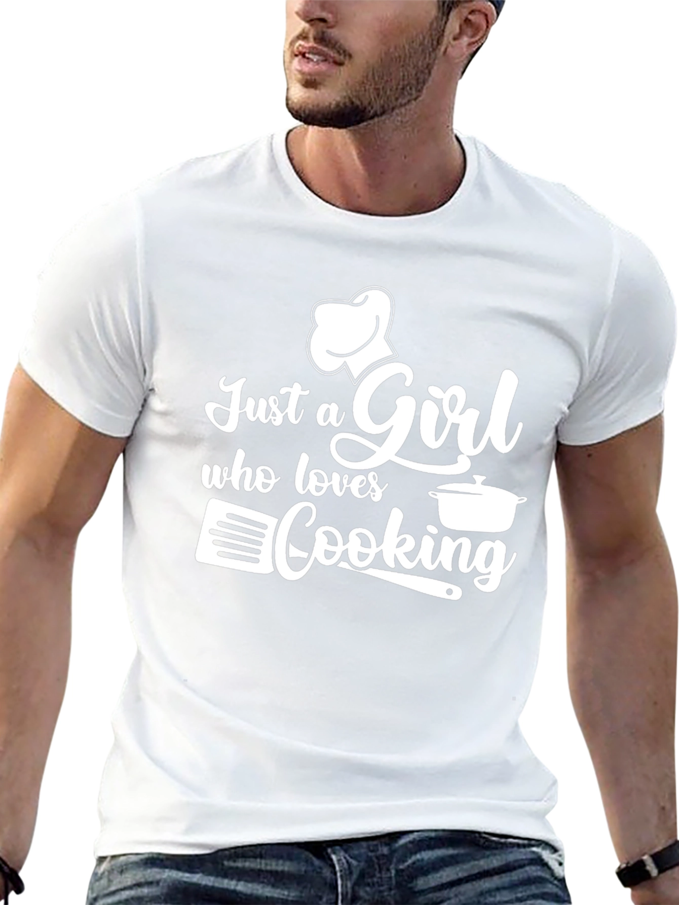 Just a Girl Who Loves Cooking Black T-Shirt