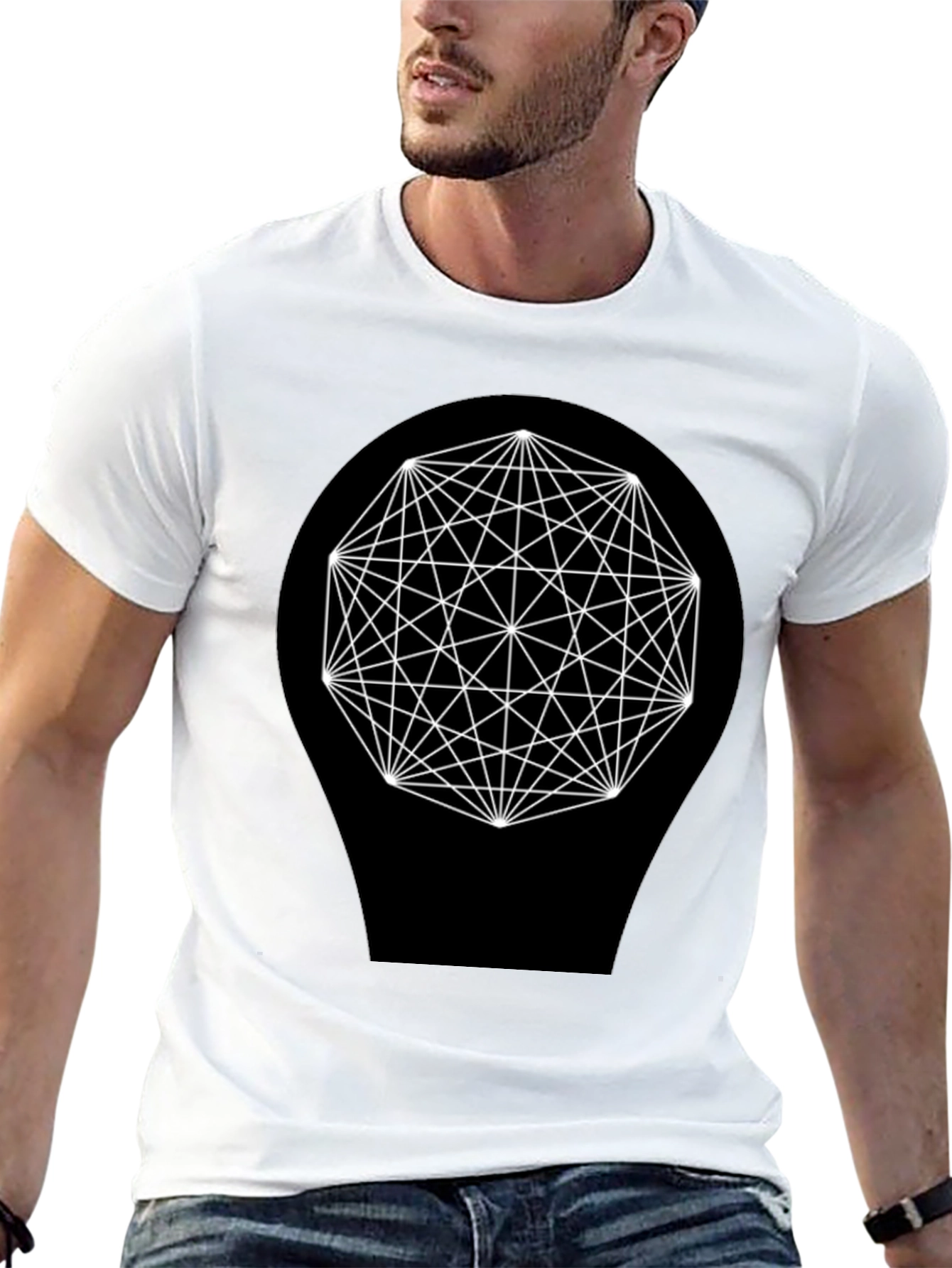 Geometric Design Black T-Shirt