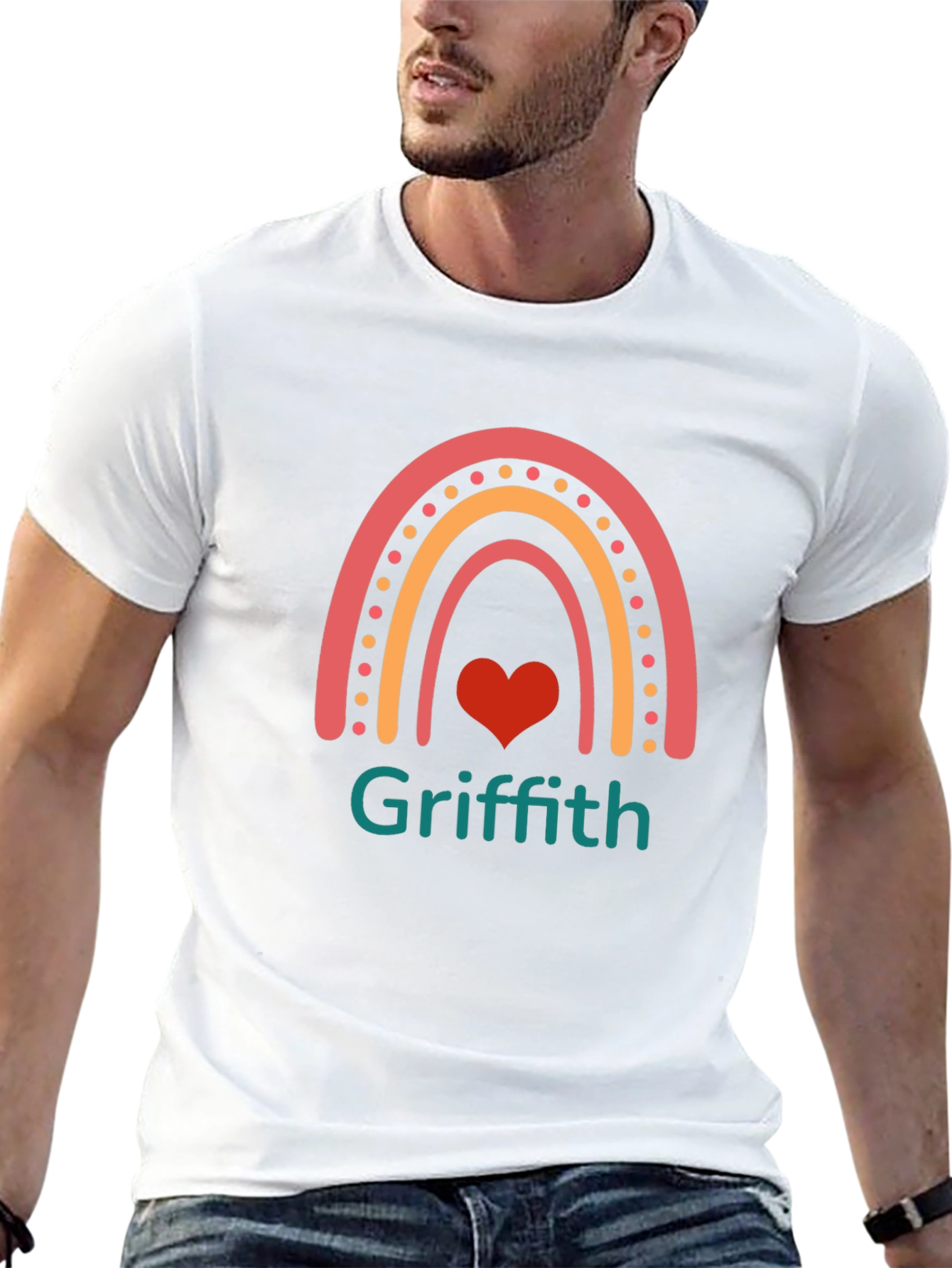 Rainbow Heart Personalized T-Shirt
