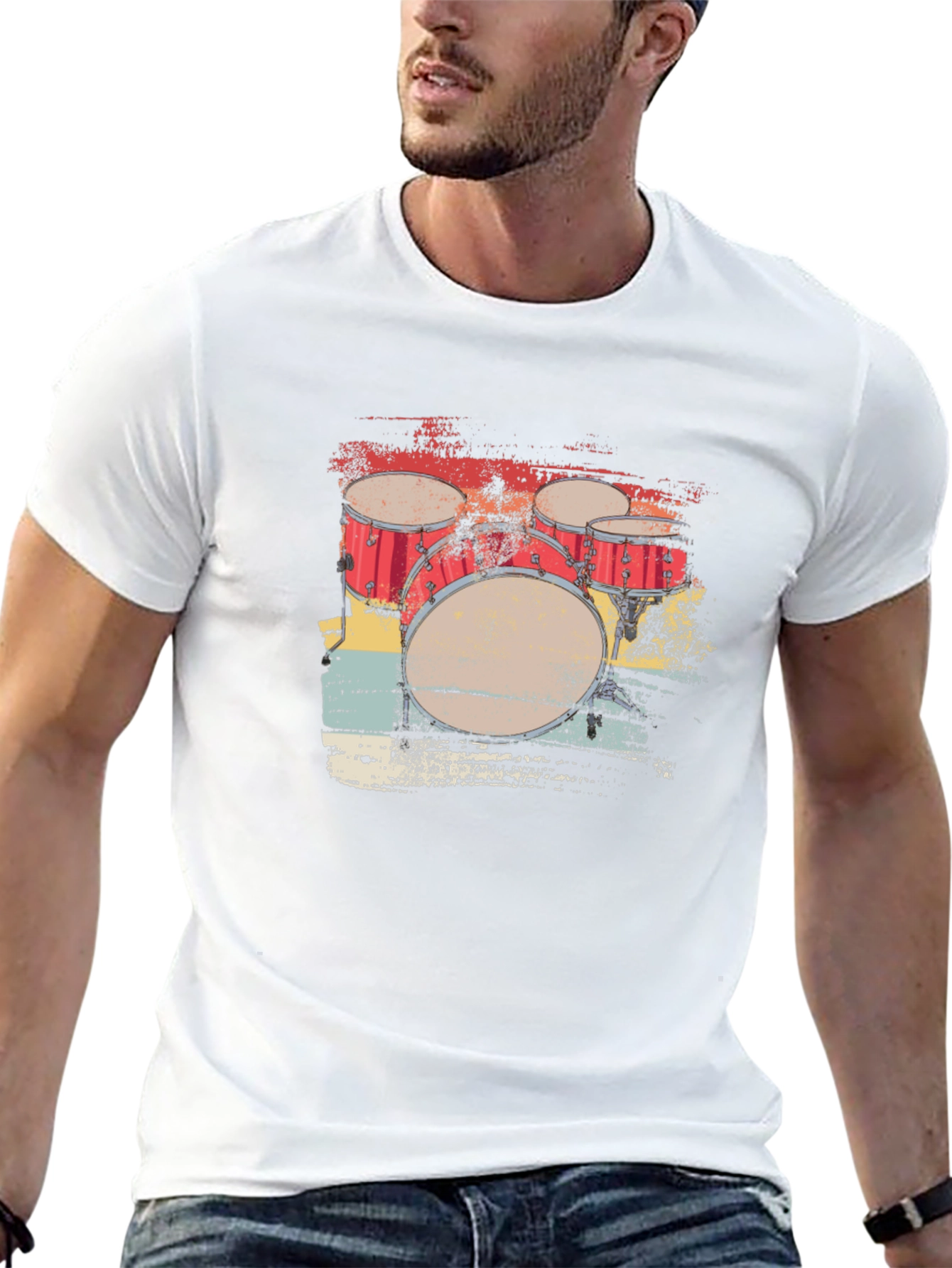 Retro Drum Set Graphic Tee