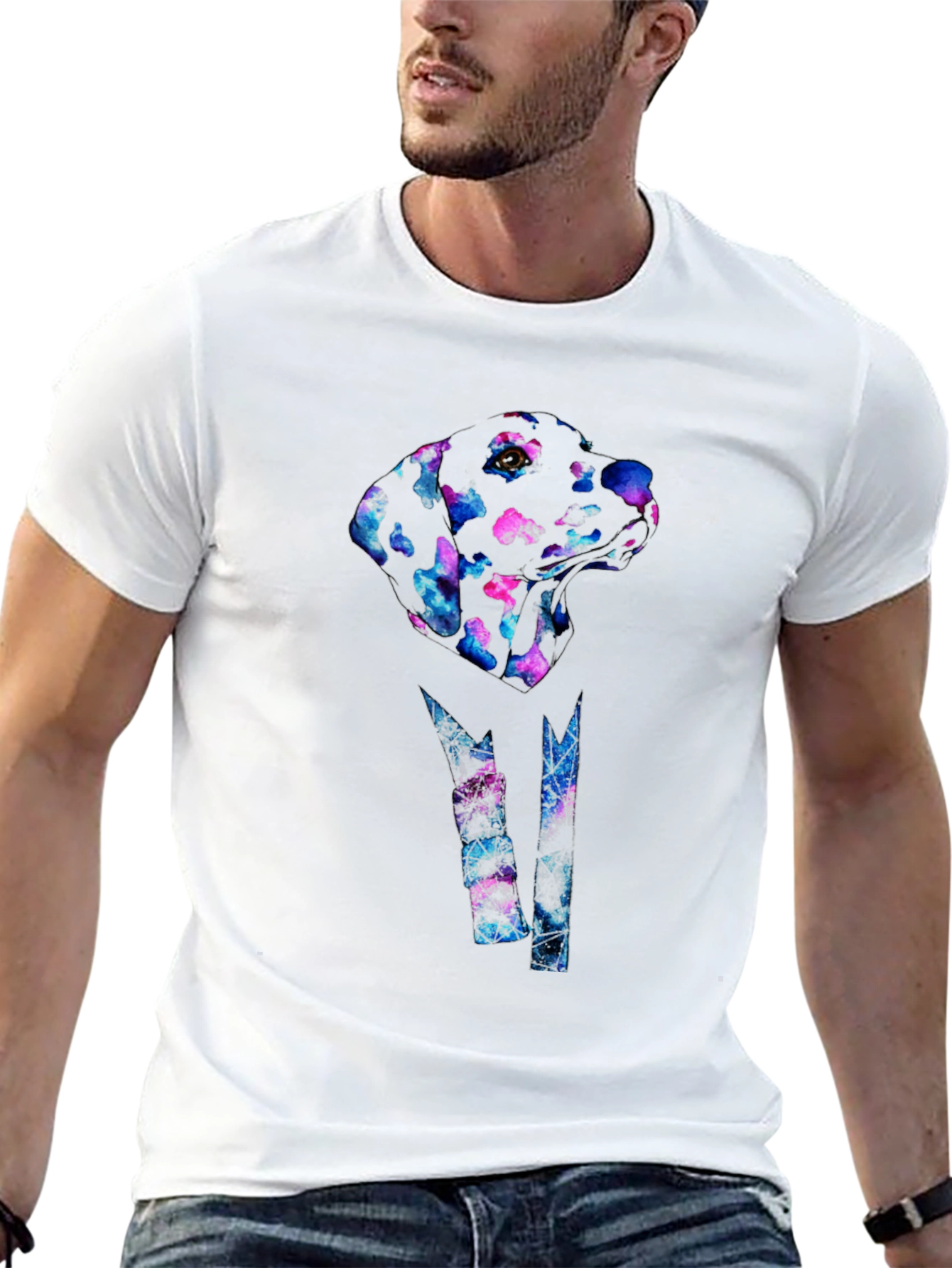 Abstract Dog Print Black T-Shirt