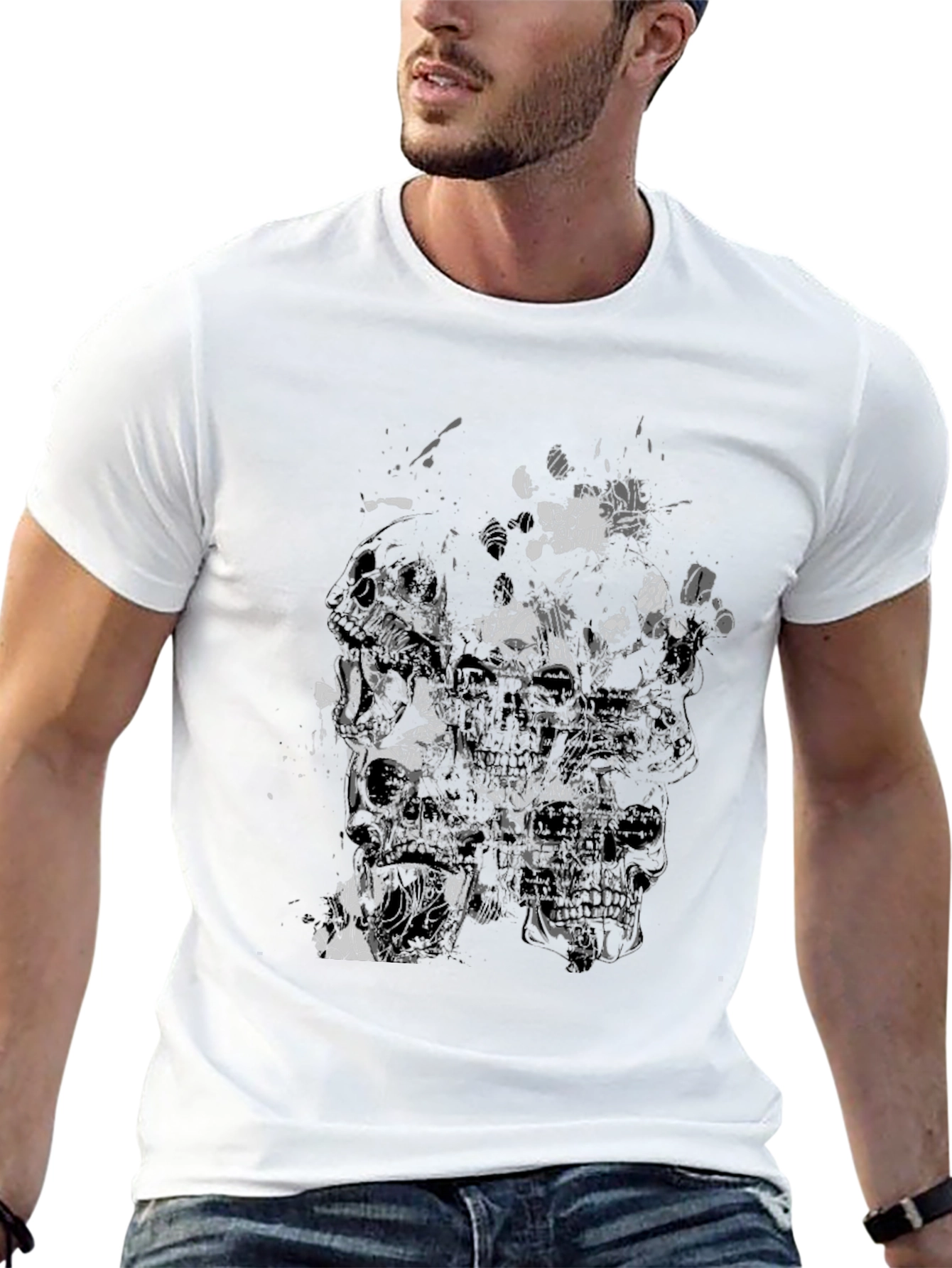 Skull Graphic Print Mens T-Shirt