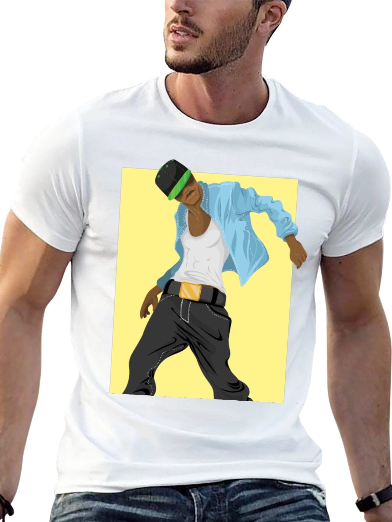 Cool Graphic Tee - Black T-Shirt with Dancer Design