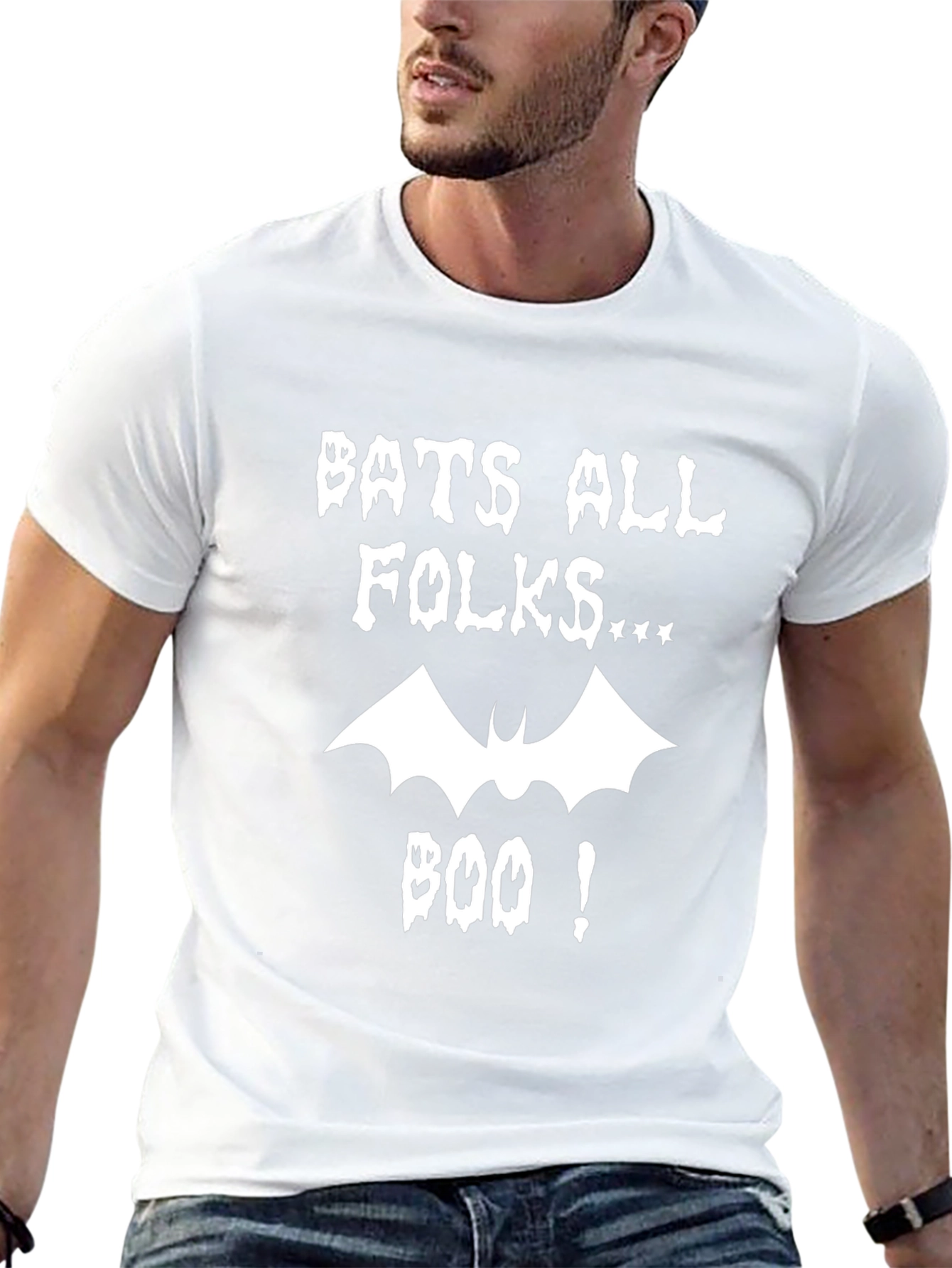 Bats All Folks Graphic Tee - Spooky Halloween Shirt