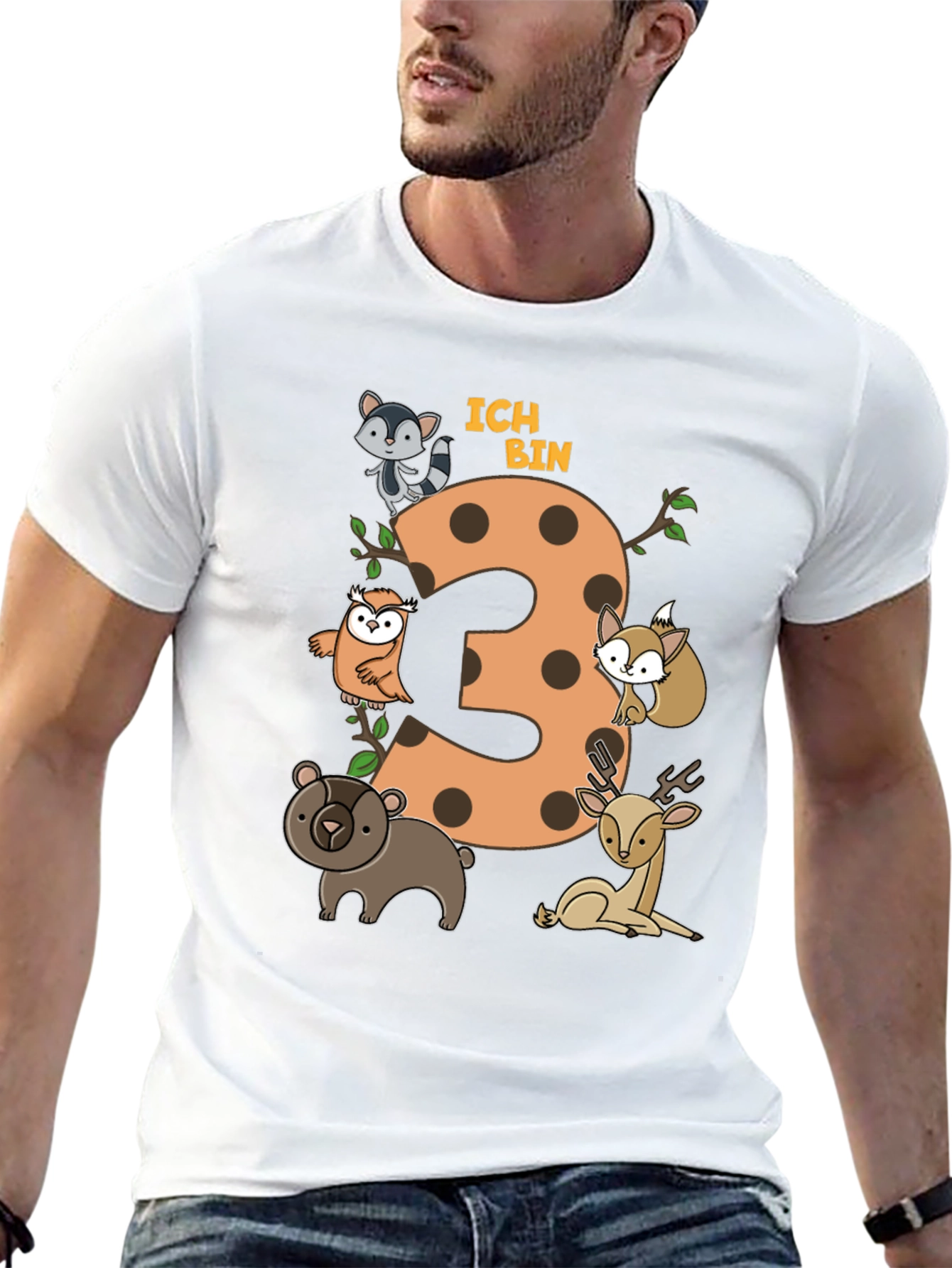 Cute 3rd Birthday Forest Animals T-Shirt